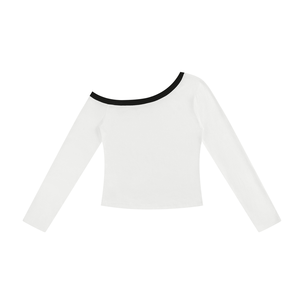Women’s Color Block Off-the-Shoulder T-Shirt