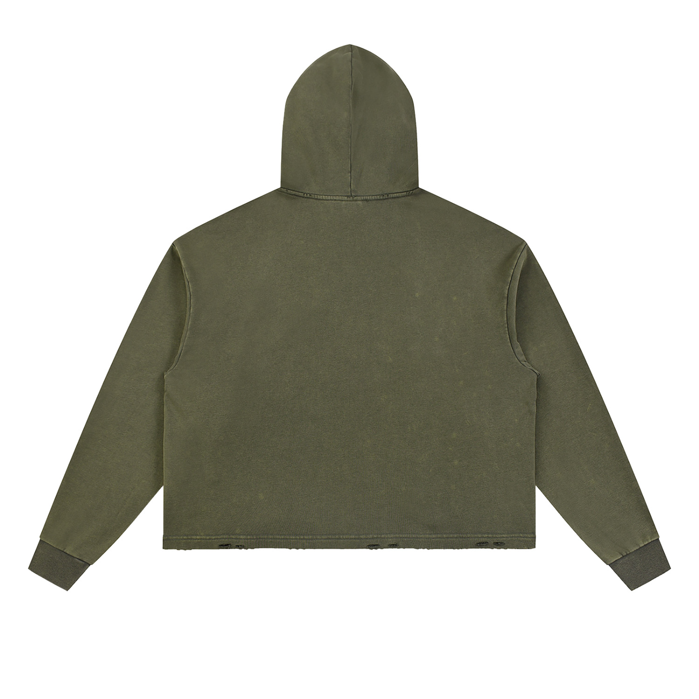 Vintage Washed Frayed-Hem Hoodie