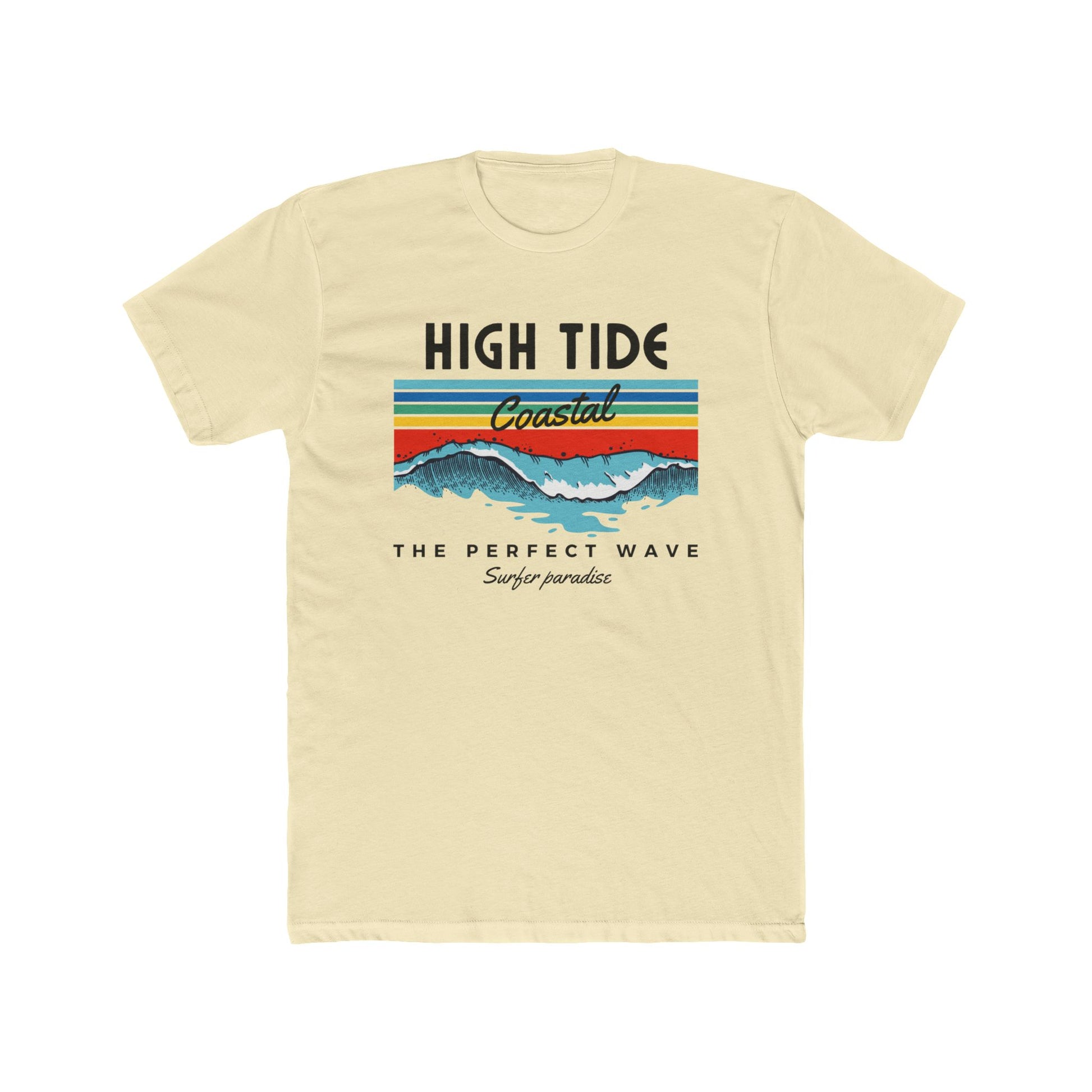 High Tide Coastal Unisex Cotton Crew Tee, Surfing T-Shirt, Beach Wear, Summer Style, Gift for Beach Lovers