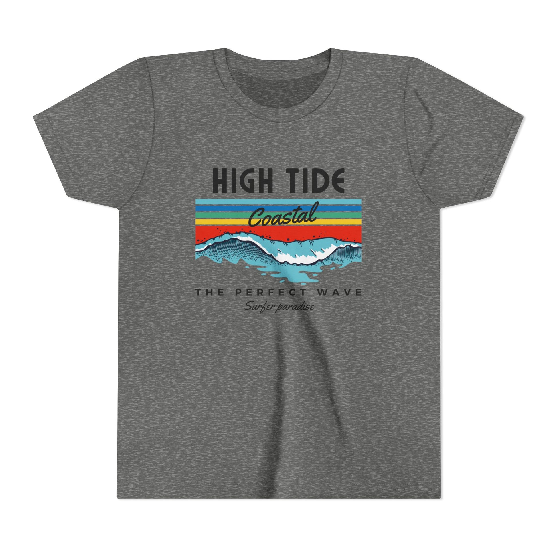 Coastal Wave Youth Tee - High Tide Summer Shirt, Beachwear, Vacation Gift, Surfing Apparel, Ocean Lover Gift