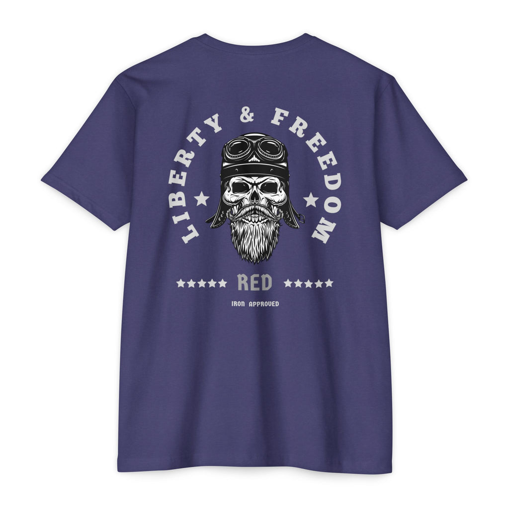 Liberty & Freedom Graphic T-Shirt | Unisex Tee for Biker Enthusiasts | Casual Wear | Gift for Celebrations | Unique Design