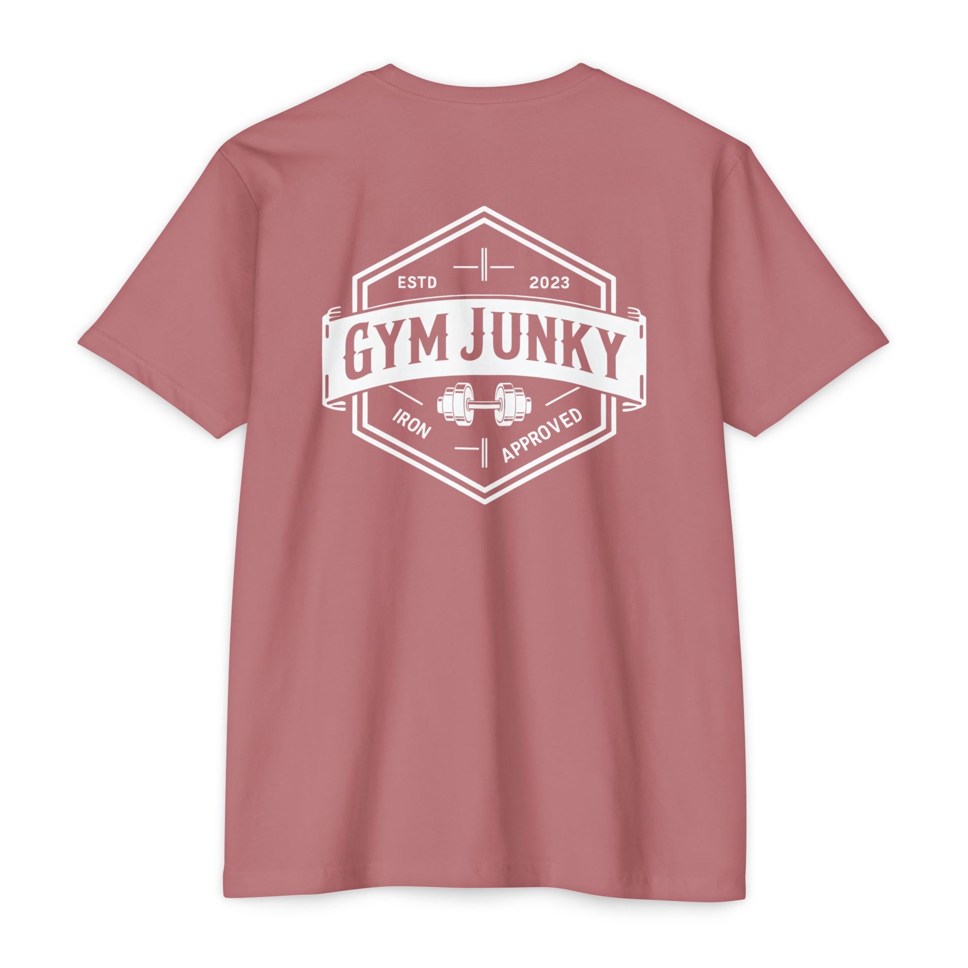 Gym Junky Unisex CVC Jersey T-Shirt | Fitness Apparel, Workout Gift, Gym Lover's Tee, Casual Wear, Motivational Top