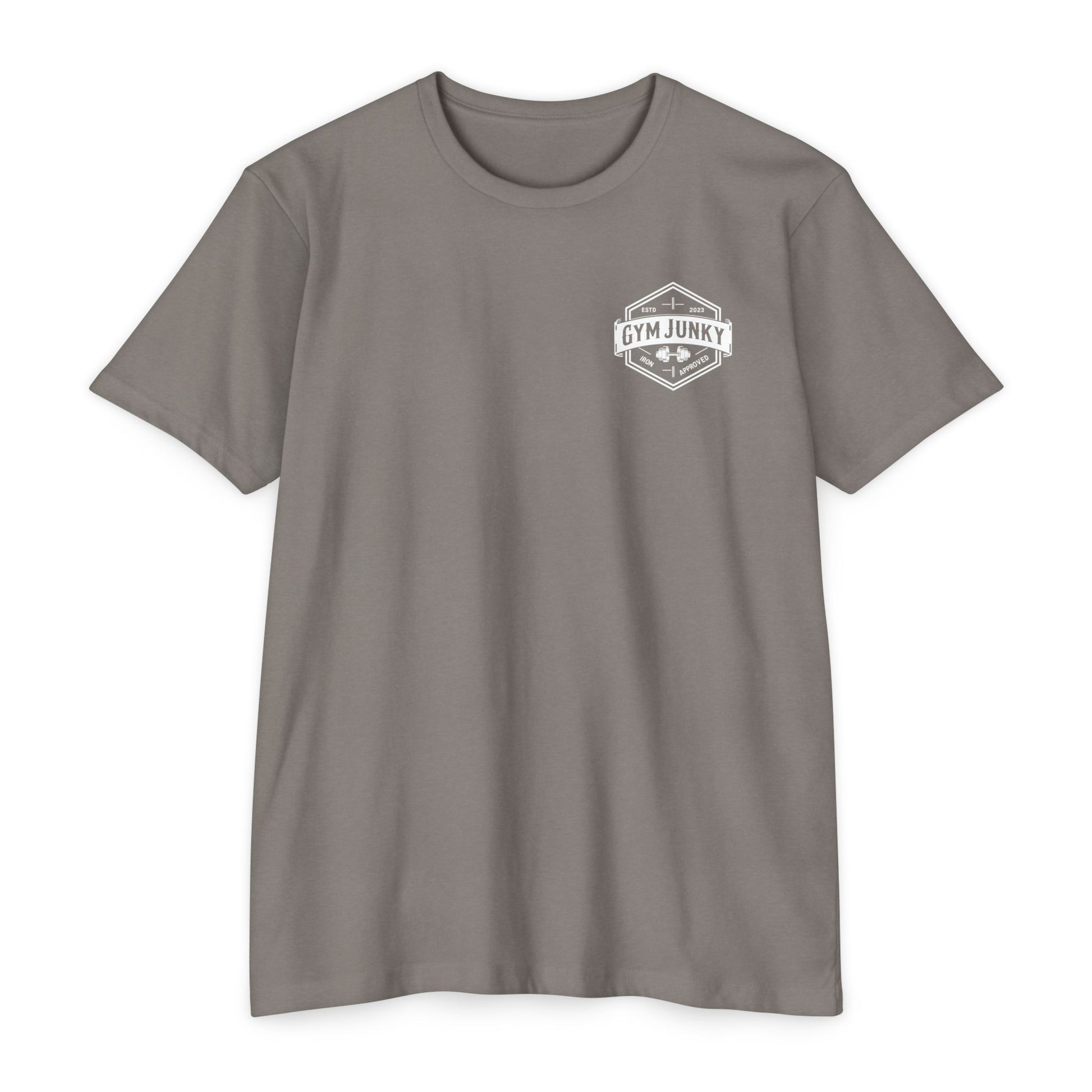 Gym Junky Unisex CVC Jersey T-Shirt | Fitness Apparel, Workout Gift, Gym Lover's Tee, Casual Wear, Motivational Top