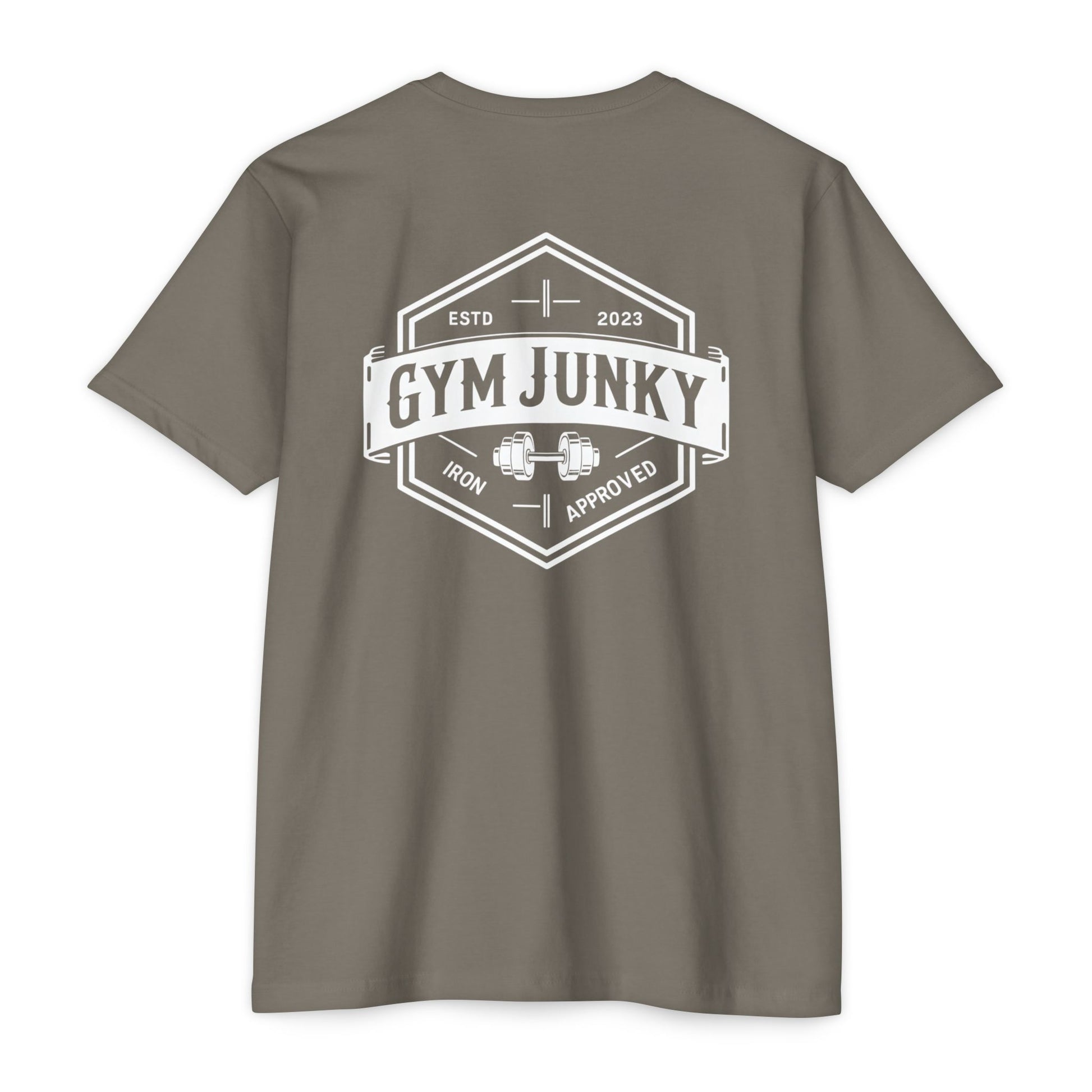Gym Junky Unisex CVC Jersey T-Shirt | Fitness Apparel, Workout Gift, Gym Lover's Tee, Casual Wear, Motivational Top