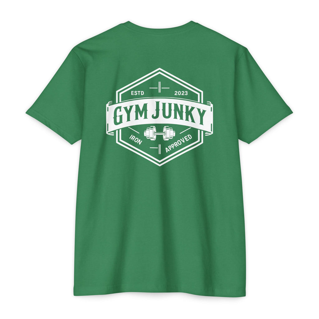 Gym Junky Unisex CVC Jersey T-Shirt | Fitness Apparel, Workout Gift, Gym Lover's Tee, Casual Wear, Motivational Top