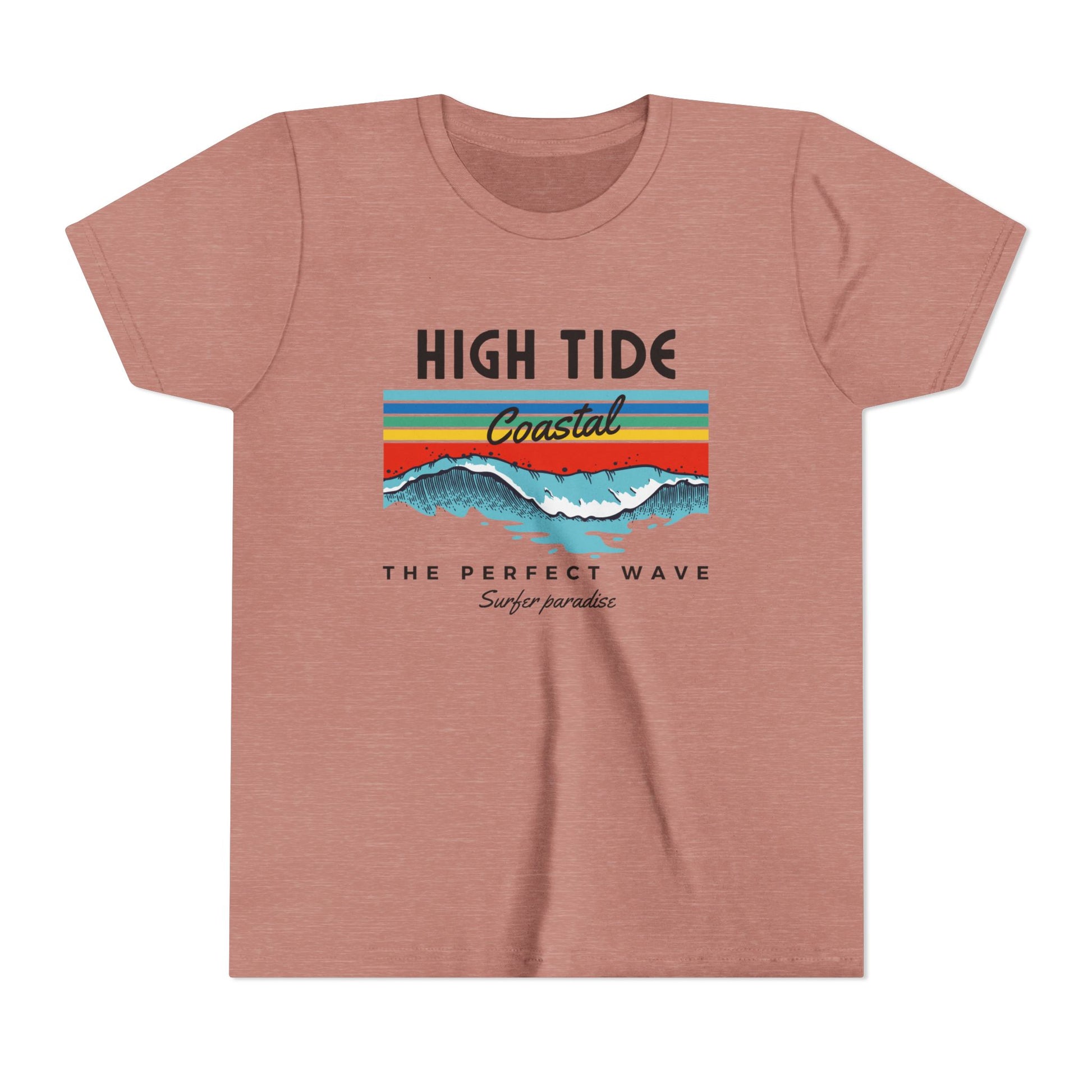Coastal Wave Youth Tee - High Tide Summer Shirt, Beachwear, Vacation Gift, Surfing Apparel, Ocean Lover Gift