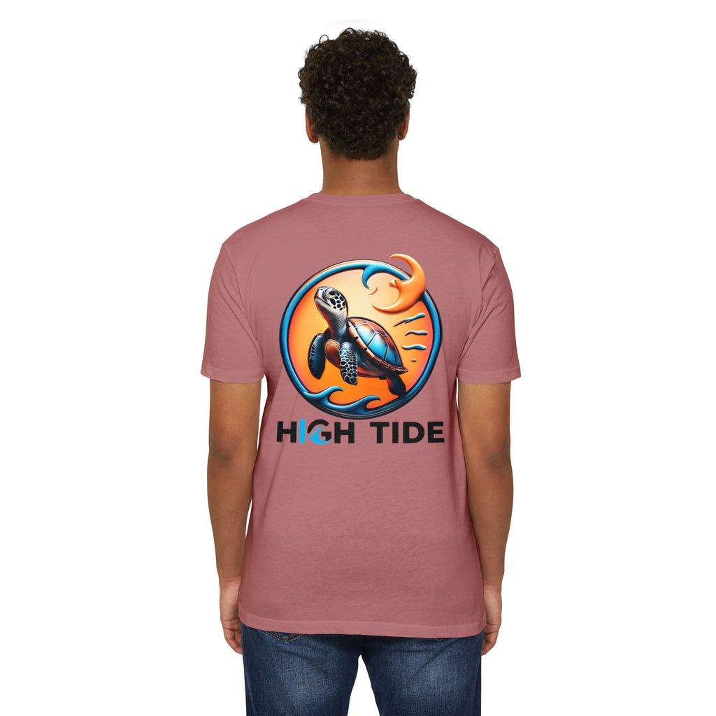 High Tide Sea Turtle T-shirt | Unisex Jersey Tee for Ocean Lovers, Beach Days, Nature Enthusiasts, Summer Casual Wear, Coastal Gifts