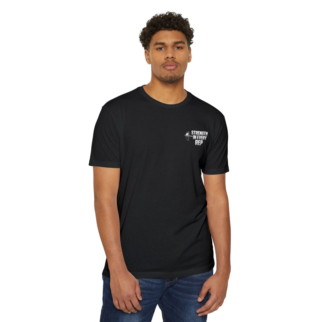 Strength in Every Rep Unisex CVC Jersey T-Shirt | Workout Tee, Fitness Apparel, Gym Clothes, Motivational Shirt, Gift for Coaches