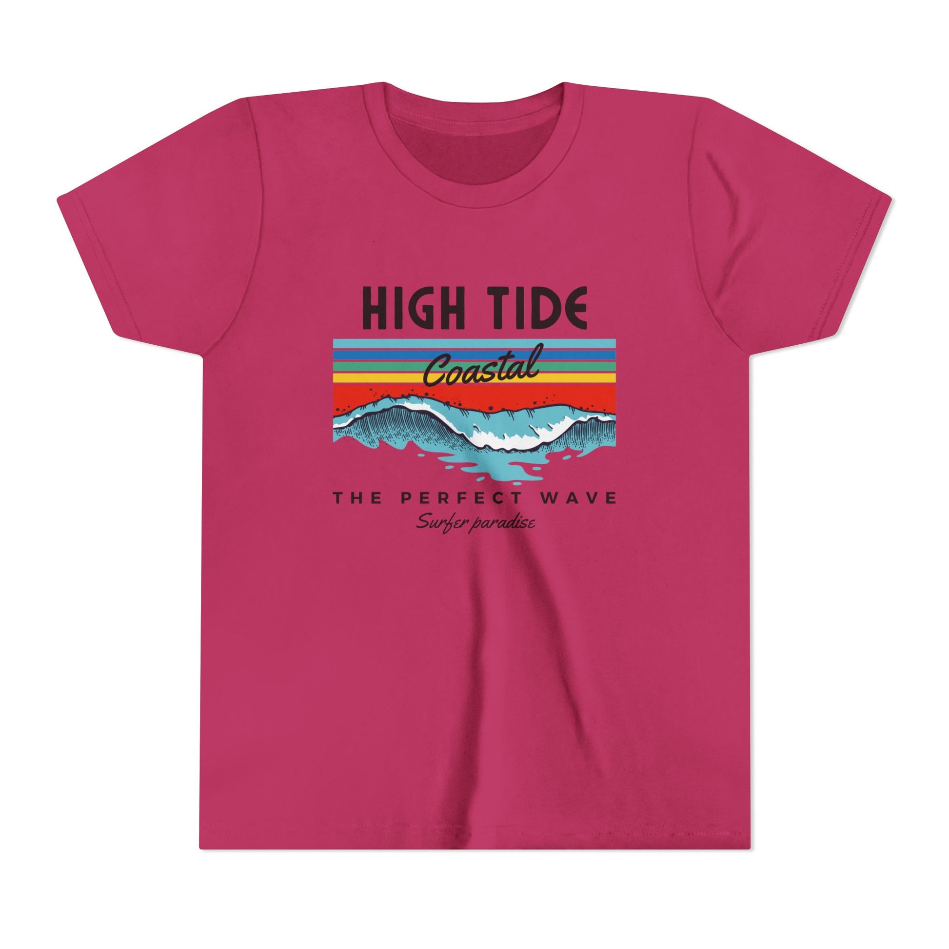 Coastal Wave Youth Tee - High Tide Summer Shirt, Beachwear, Vacation Gift, Surfing Apparel, Ocean Lover Gift