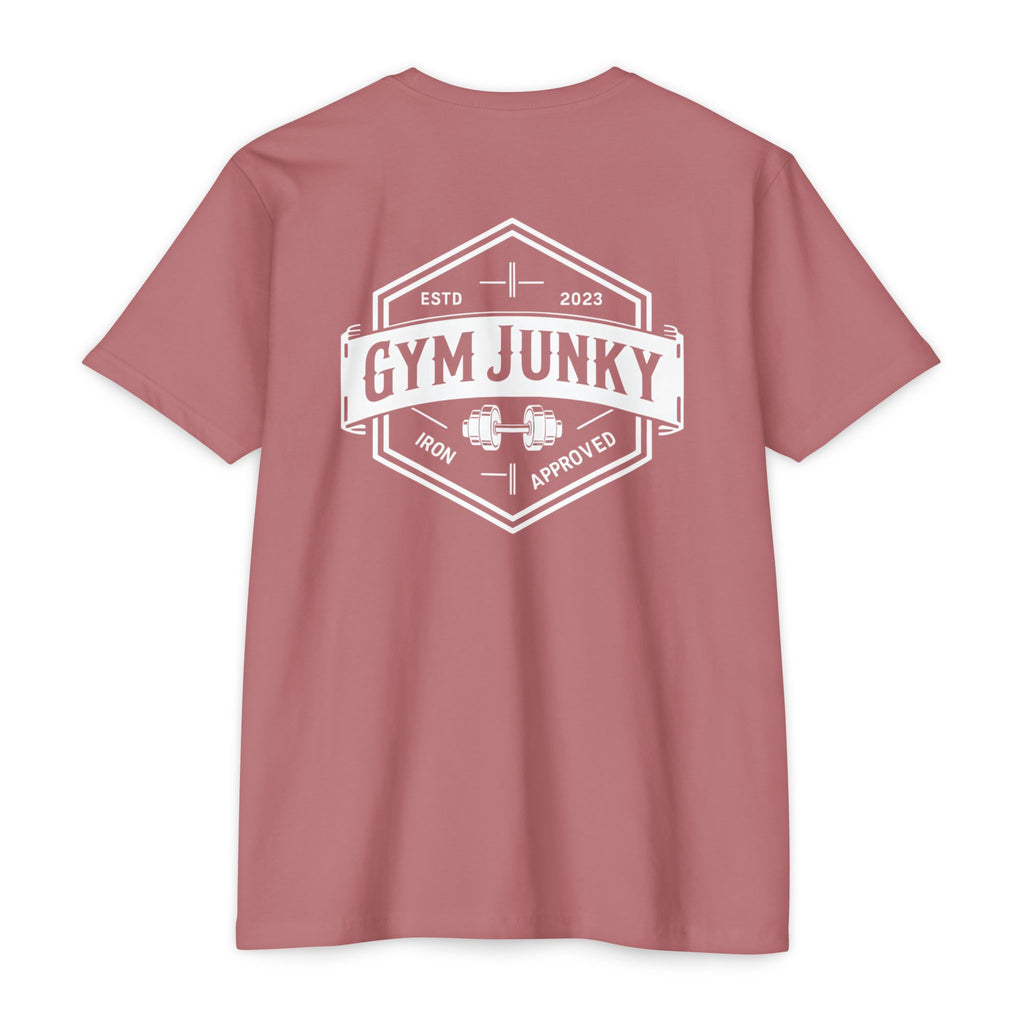 Gym Junky Unisex CVC Jersey T-Shirt | Fitness Apparel, Workout Gift, Gym Lover's Tee, Casual Wear, Motivational Top