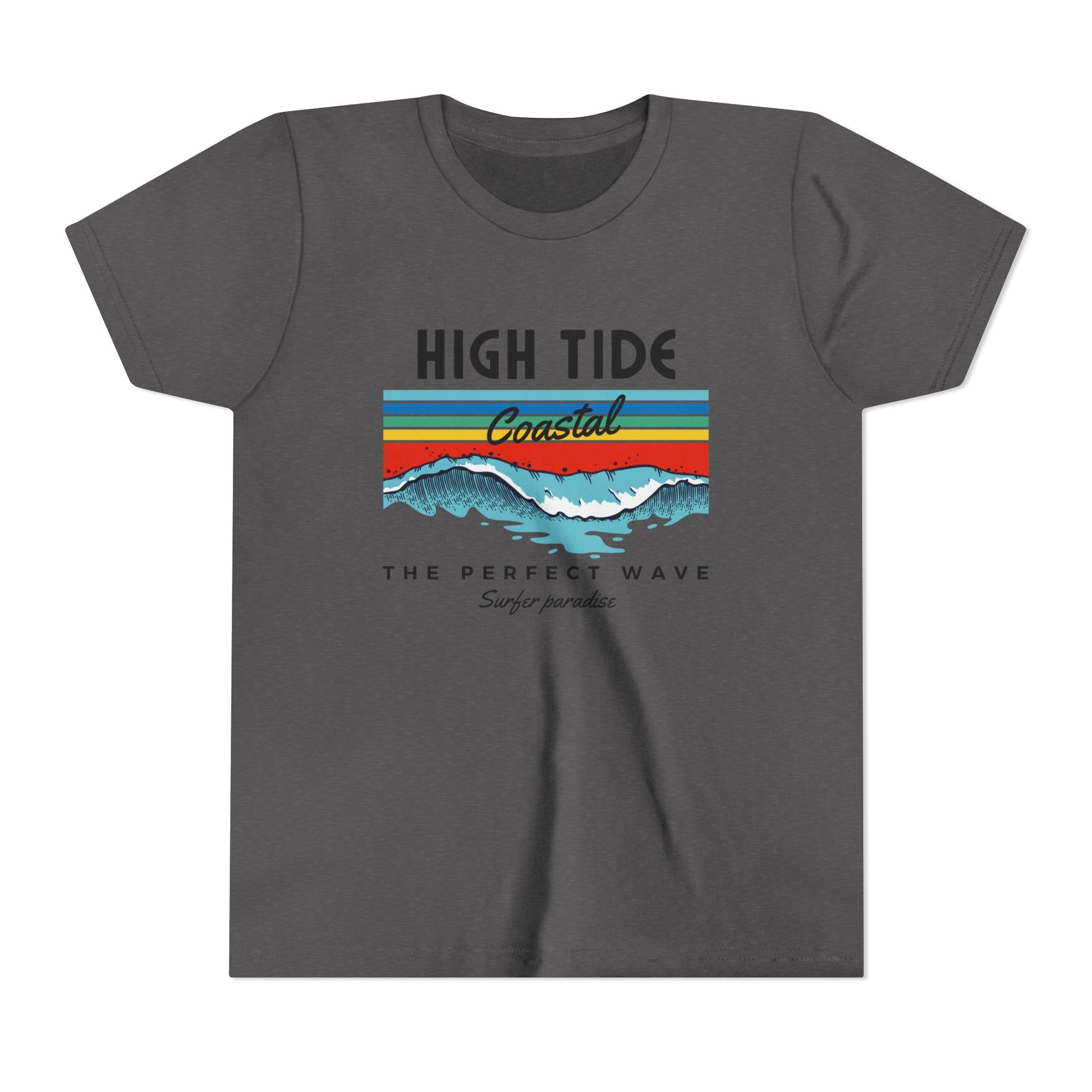 Coastal Wave Youth Tee - High Tide Summer Shirt, Beachwear, Vacation Gift, Surfing Apparel, Ocean Lover Gift