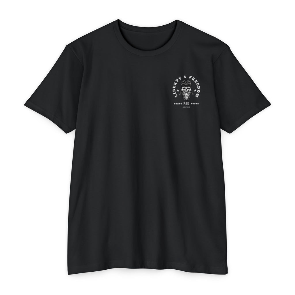Liberty & Freedom Graphic T-Shirt | Unisex Tee for Biker Enthusiasts | Casual Wear | Gift for Celebrations | Unique Design