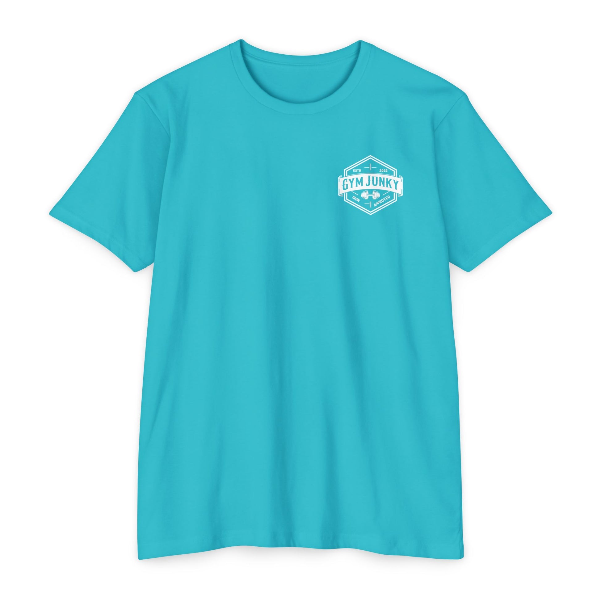 Gym Junky Unisex CVC Jersey T-Shirt | Fitness Apparel, Workout Gift, Gym Lover's Tee, Casual Wear, Motivational Top