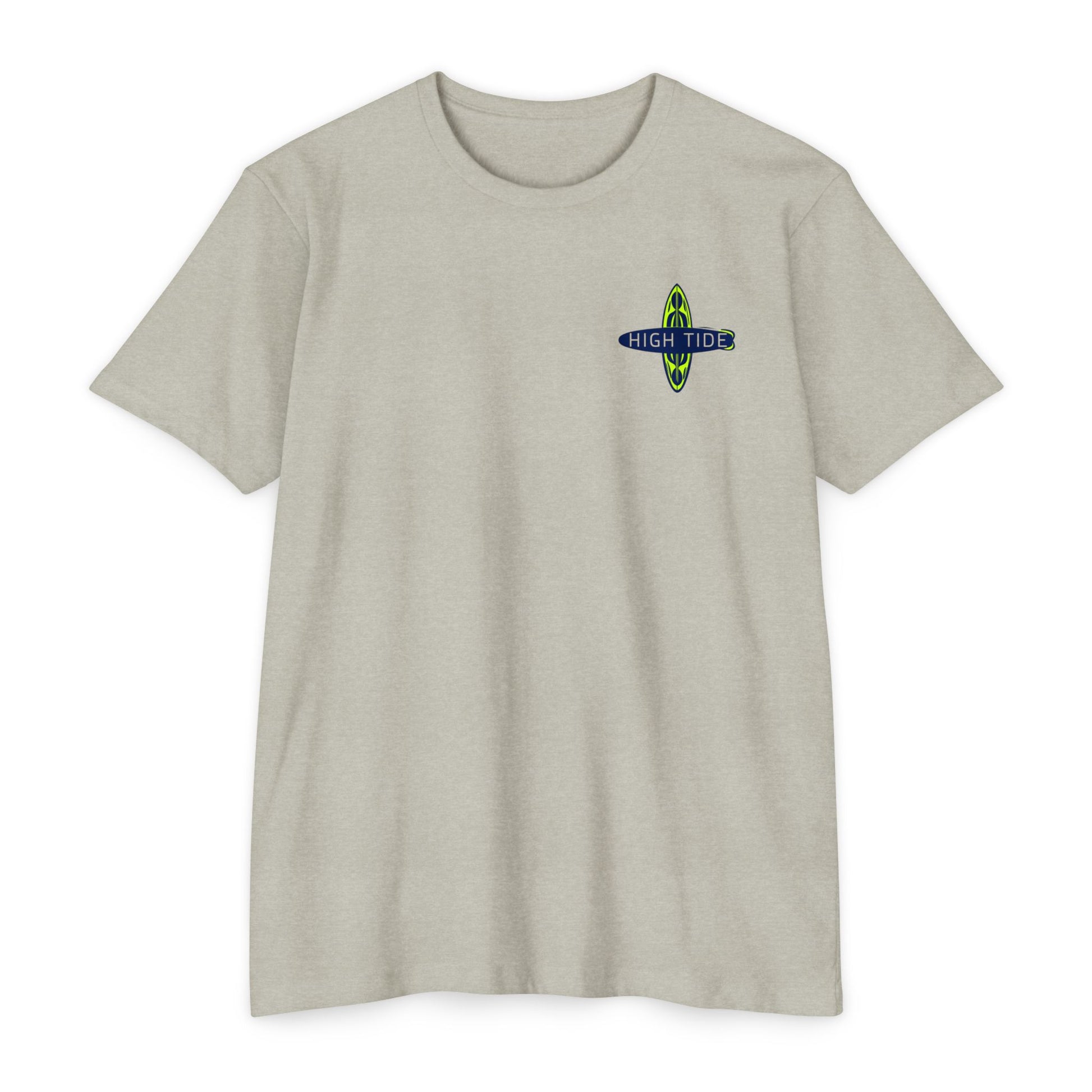 High Tide Unisex CVC Jersey T-shirt, Beachwear, Surfing Shirt, Summer Apparel, Casual Tee, Gift for Surfers