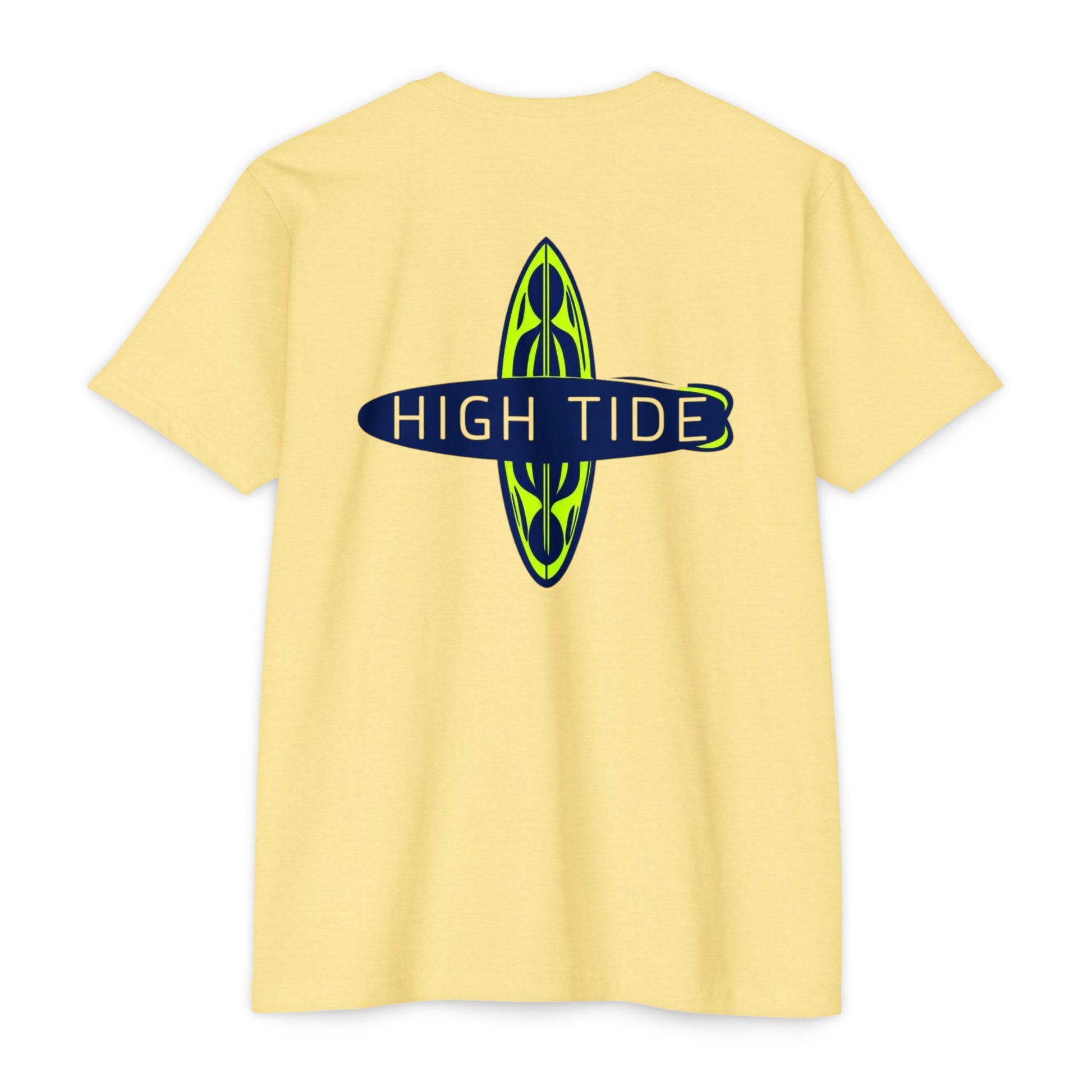 High Tide Unisex CVC Jersey T-shirt, Beachwear, Surfing Shirt, Summer Apparel, Casual Tee, Gift for Surfers