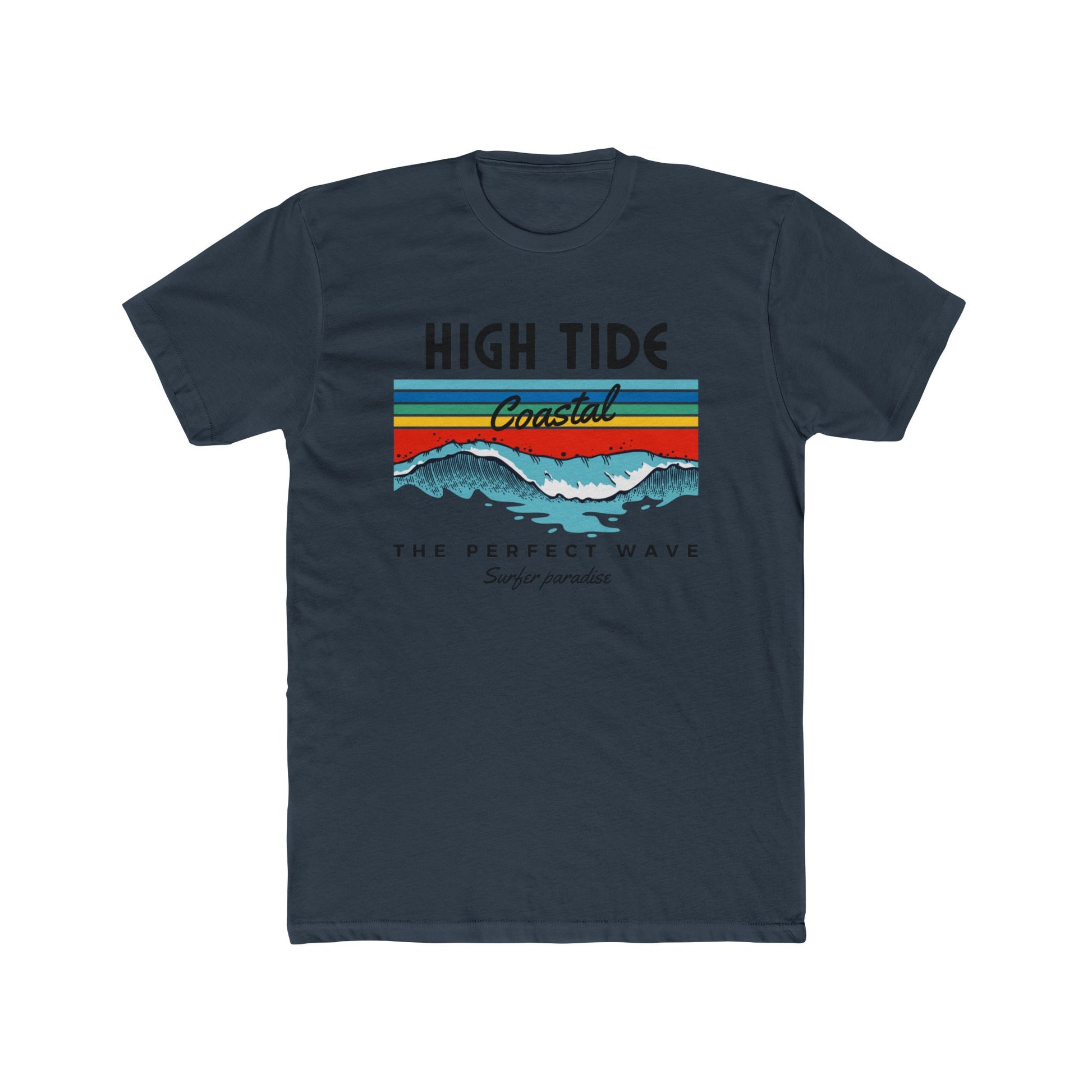 High Tide Coastal Unisex Cotton Crew Tee, Surfing T-Shirt, Beach Wear, Summer Style, Gift for Beach Lovers
