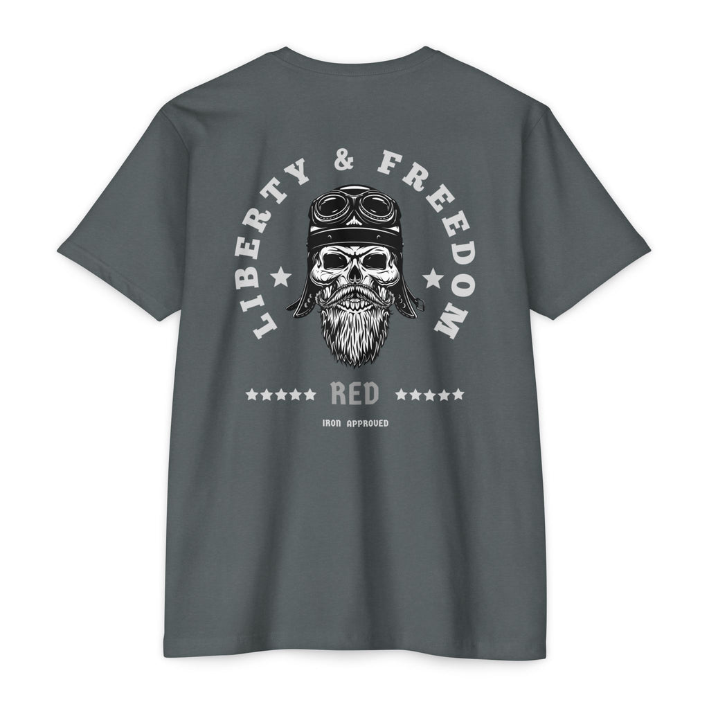 Liberty & Freedom Graphic T-Shirt | Unisex Tee for Biker Enthusiasts | Casual Wear | Gift for Celebrations | Unique Design
