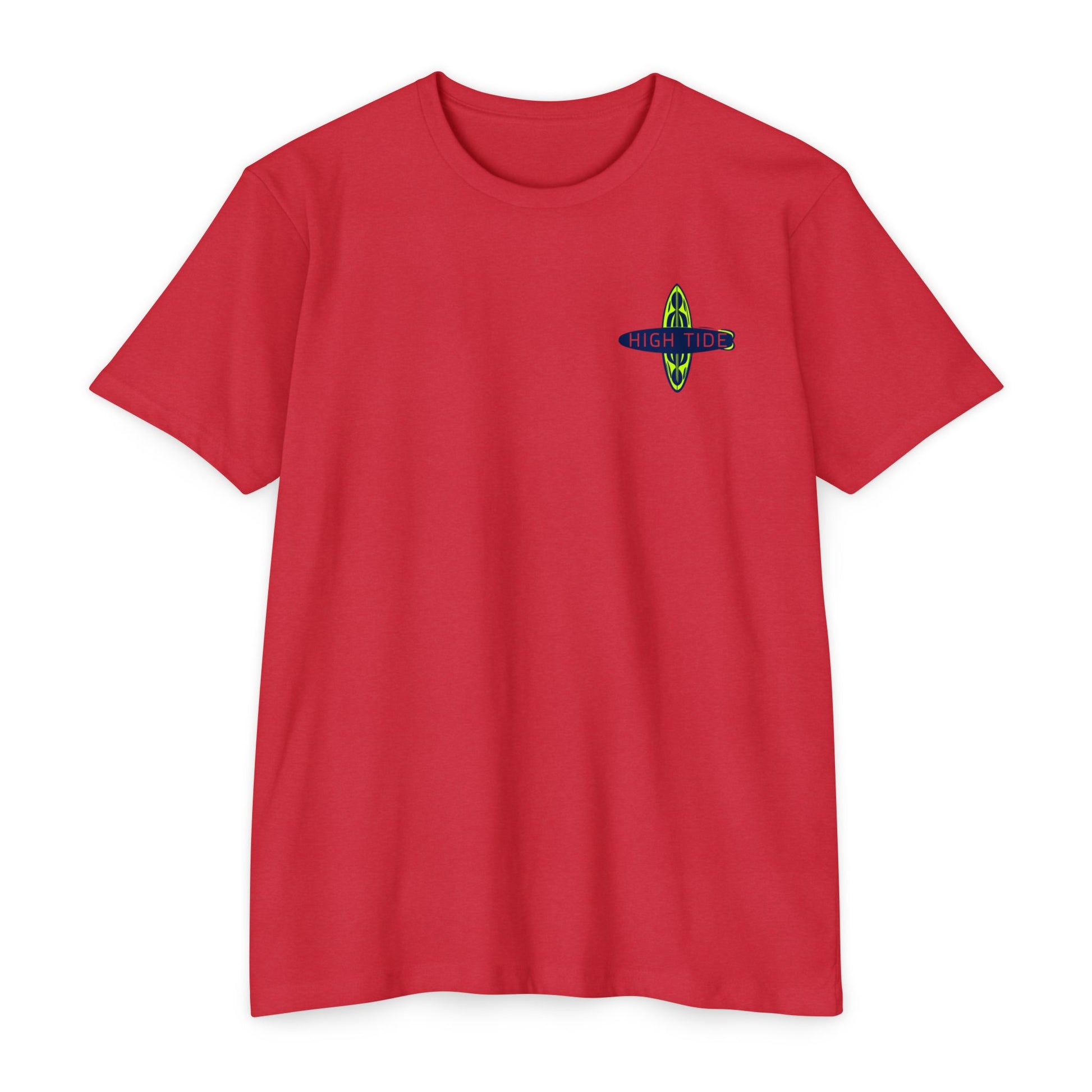 High Tide Unisex CVC Jersey T-shirt, Beachwear, Surfing Shirt, Summer Apparel, Casual Tee, Gift for Surfers