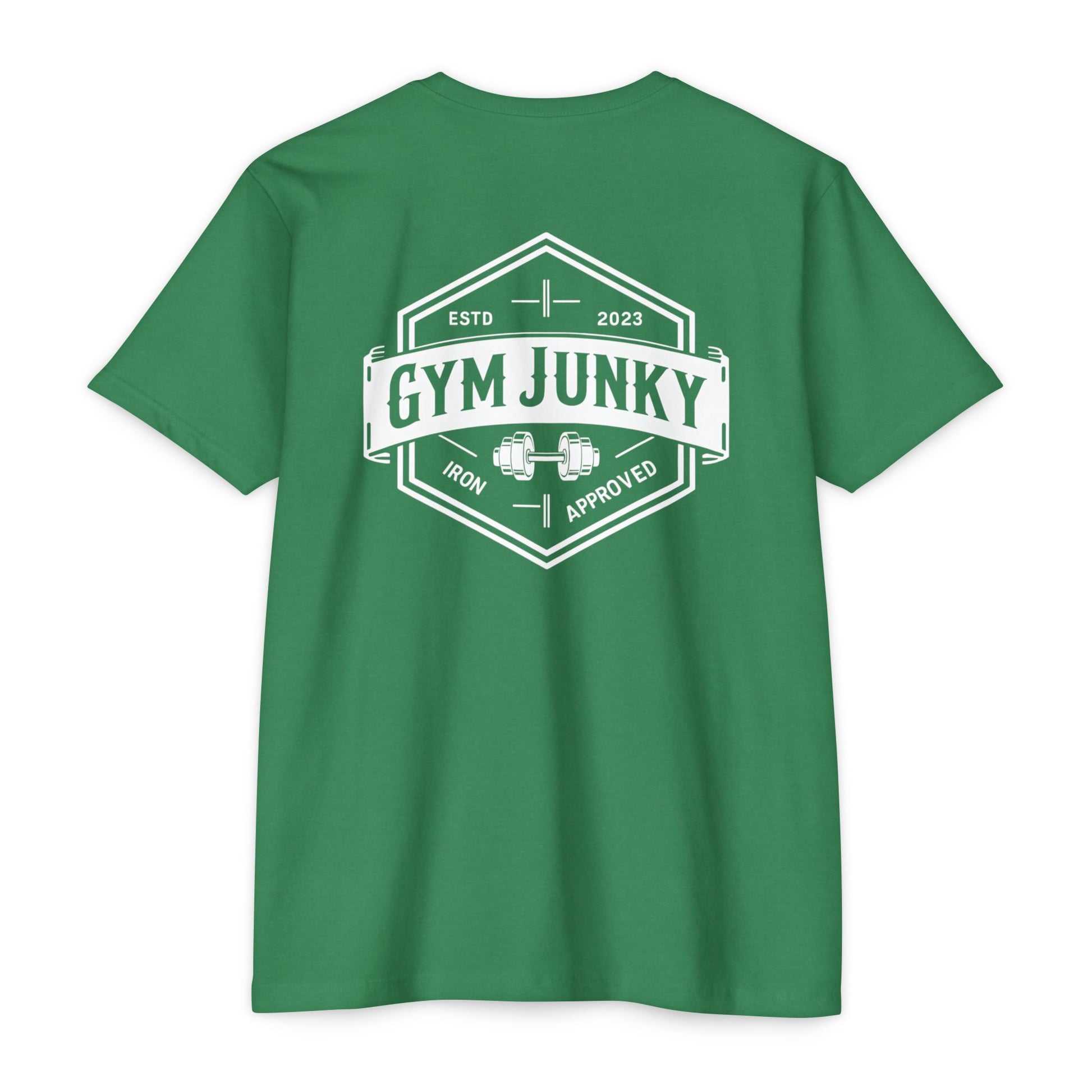 Gym Junky Unisex CVC Jersey T-Shirt | Fitness Apparel, Workout Gift, Gym Lover's Tee, Casual Wear, Motivational Top