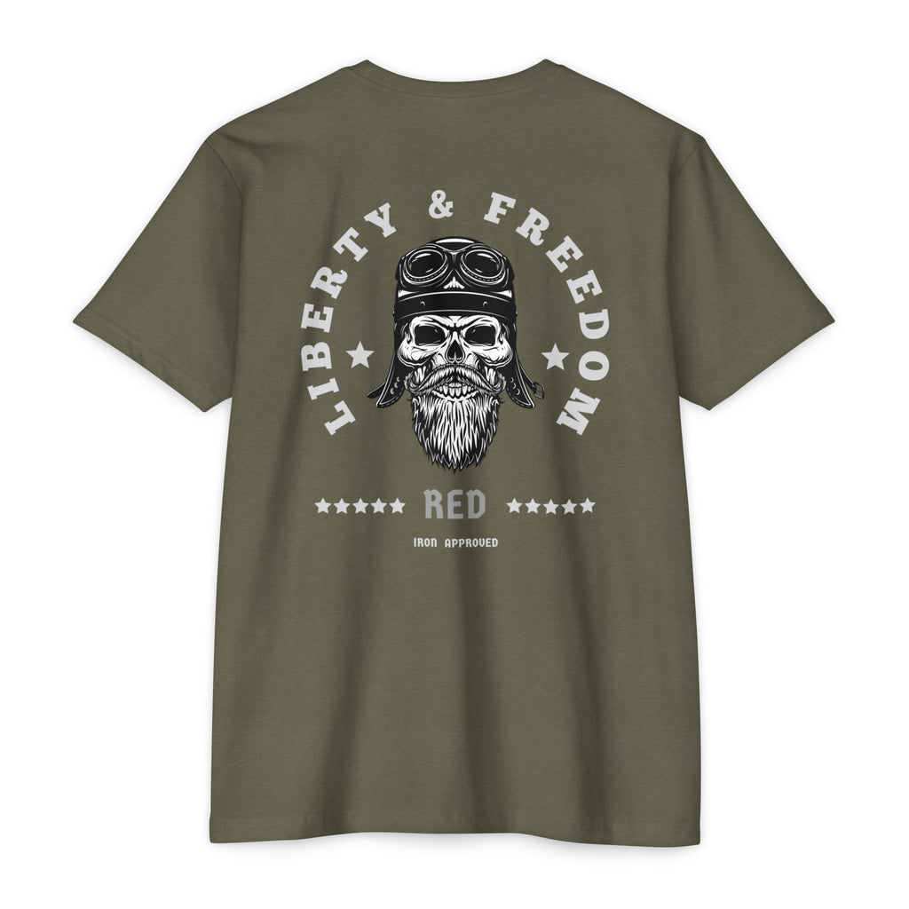 Liberty & Freedom Graphic T-Shirt | Unisex Tee for Biker Enthusiasts | Casual Wear | Gift for Celebrations | Unique Design