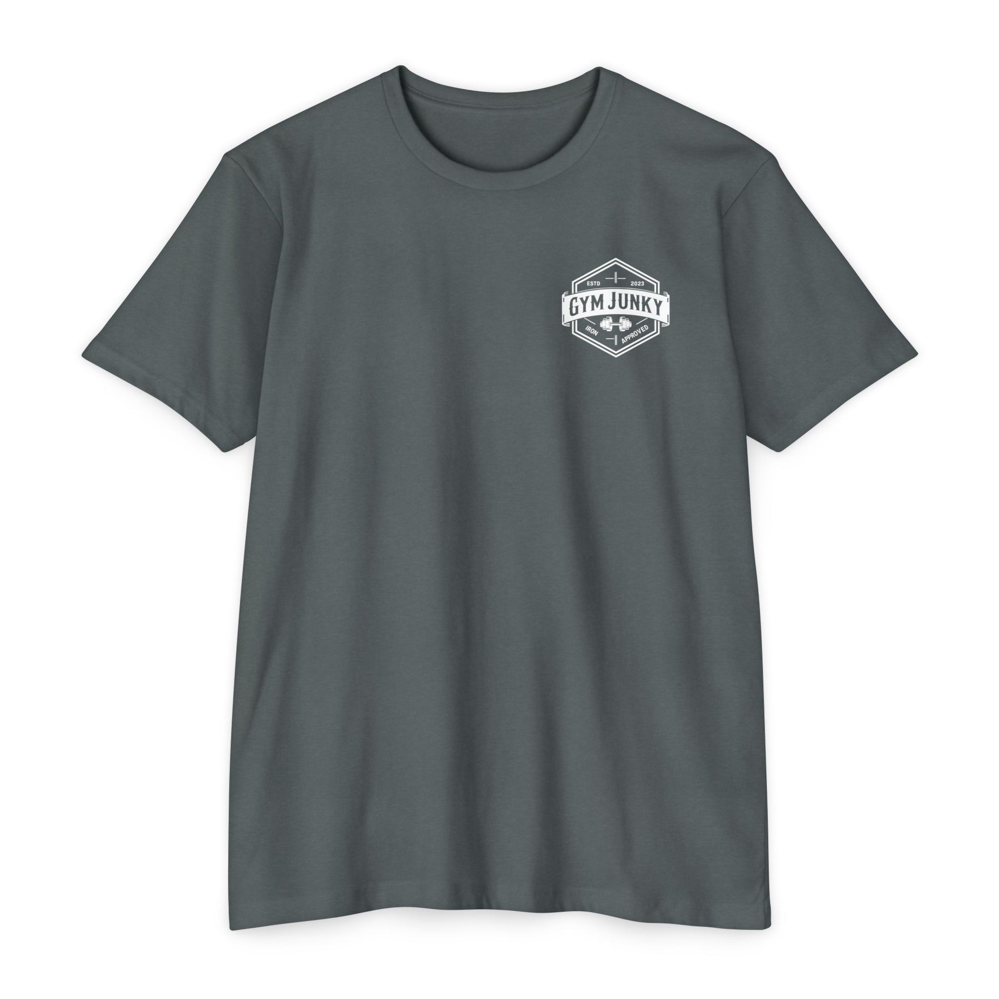 Gym Junky Unisex CVC Jersey T-Shirt | Fitness Apparel, Workout Gift, Gym Lover's Tee, Casual Wear, Motivational Top