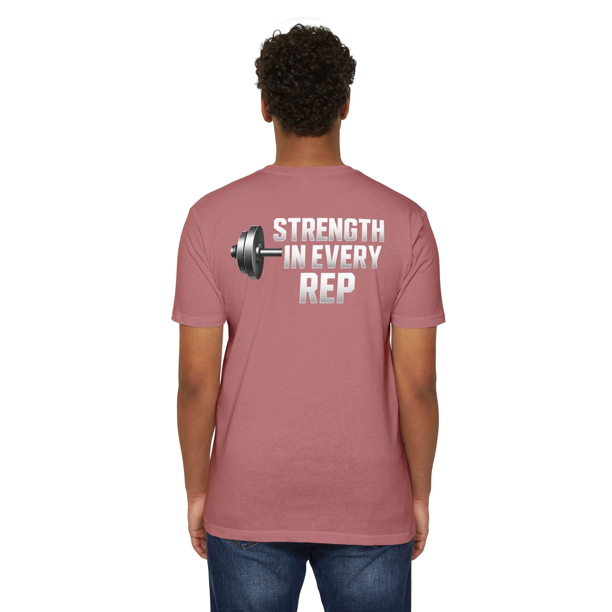 Strength in Every Rep Unisex CVC Jersey T-Shirt | Workout Tee, Fitness Apparel, Gym Clothes, Motivational Shirt, Gift for Coaches