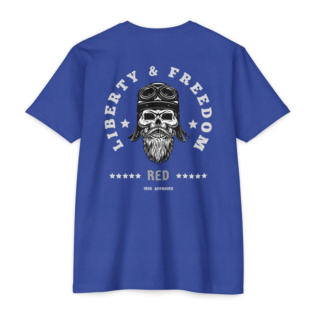 Liberty & Freedom Graphic T-Shirt | Unisex Tee for Biker Enthusiasts | Casual Wear | Gift for Celebrations | Unique Design