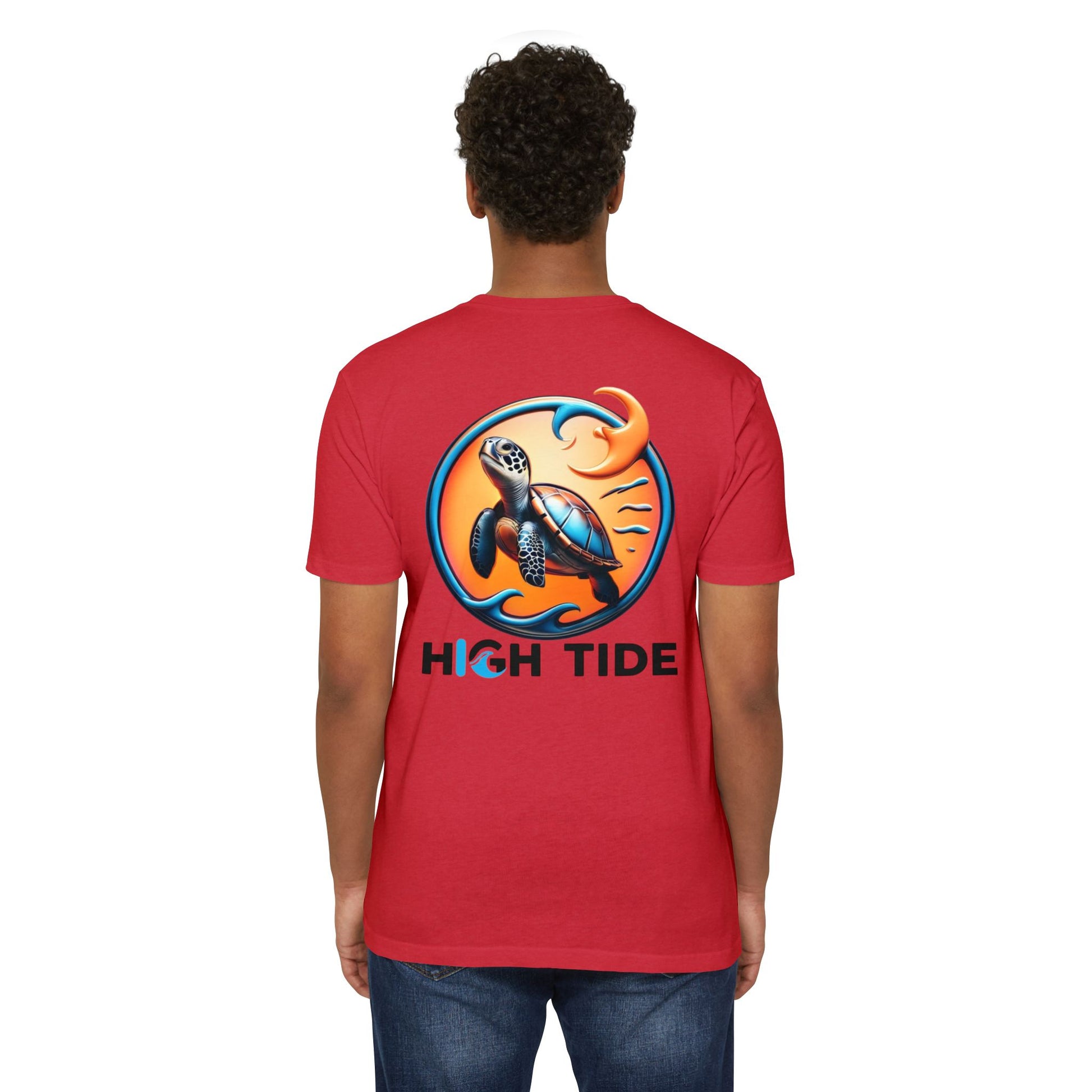 High Tide Sea Turtle T-shirt | Unisex Jersey Tee for Ocean Lovers, Beach Days, Nature Enthusiasts, Summer Casual Wear, Coastal Gifts