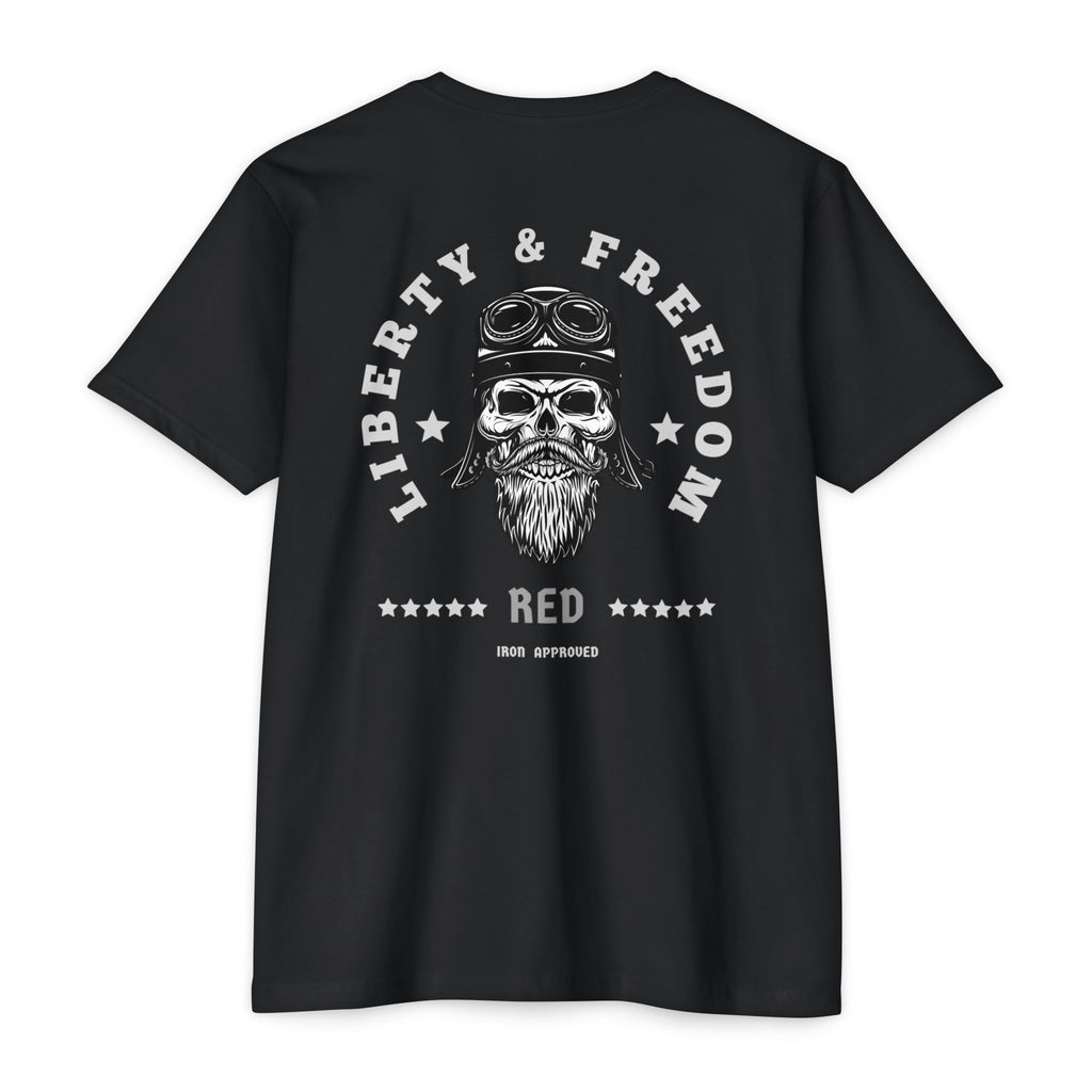 Liberty & Freedom Graphic T-Shirt | Unisex Tee for Biker Enthusiasts | Casual Wear | Gift for Celebrations | Unique Design