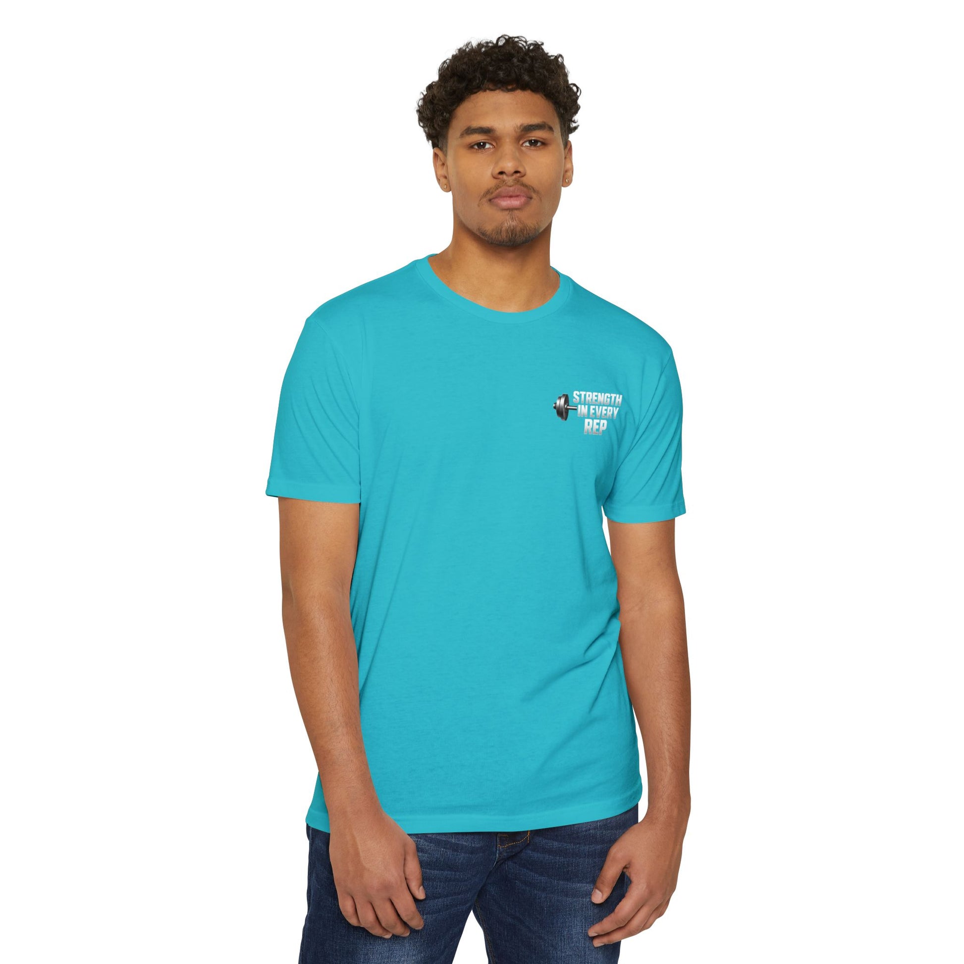 Strength in Every Rep Unisex CVC Jersey T-Shirt | Workout Tee, Fitness Apparel, Gym Clothes, Motivational Shirt, Gift for Coaches