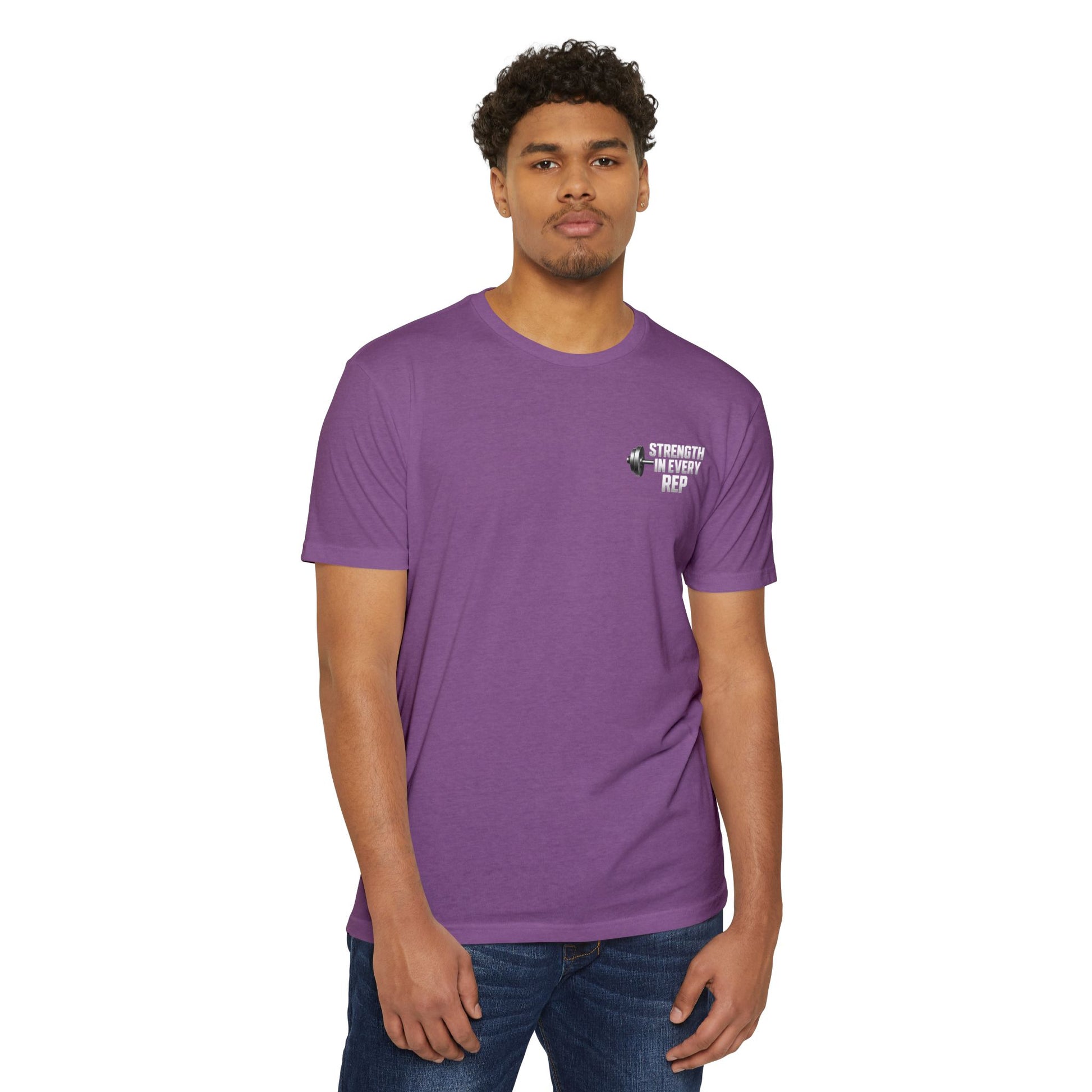 Strength in Every Rep Unisex CVC Jersey T-Shirt | Workout Tee, Fitness Apparel, Gym Clothes, Motivational Shirt, Gift for Coaches