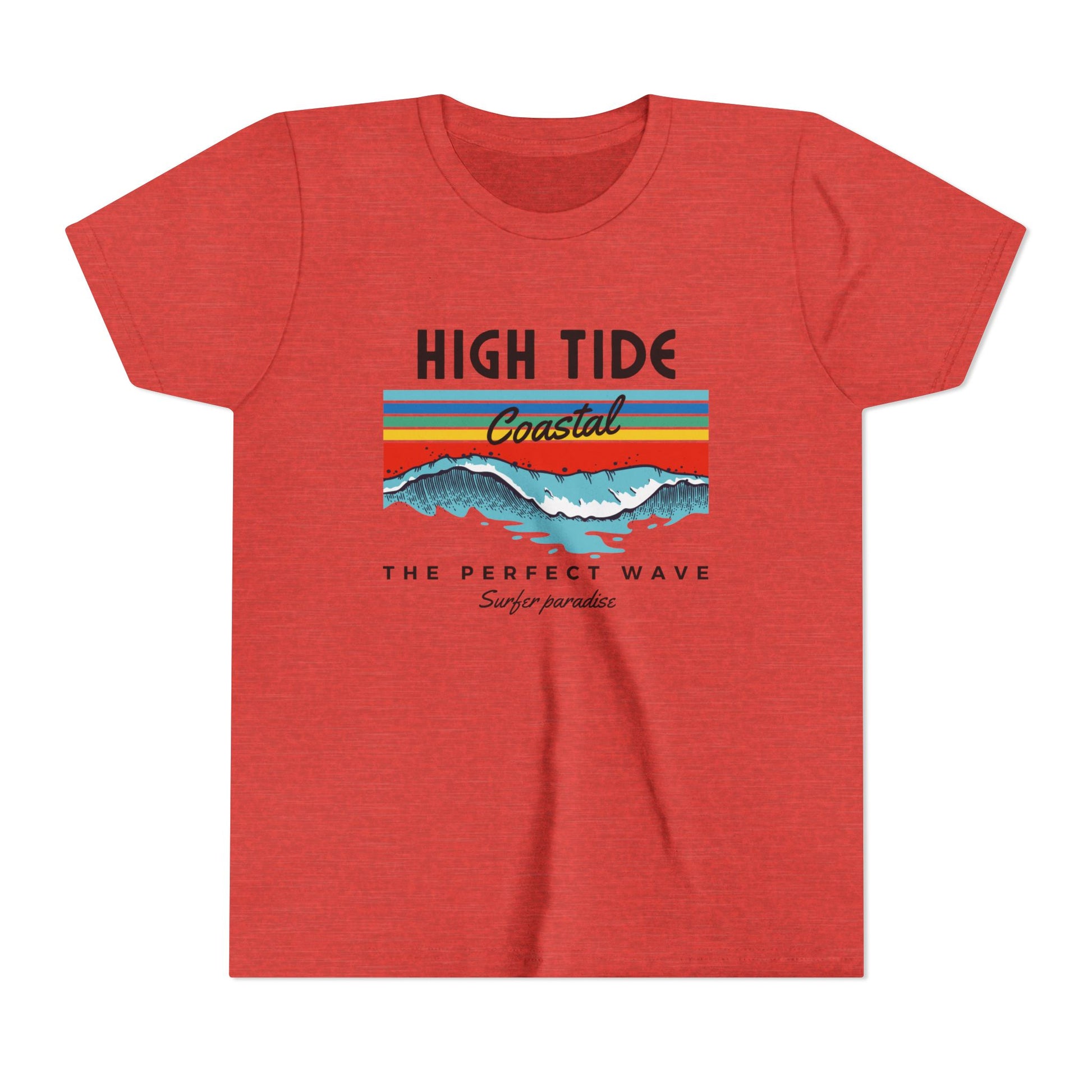 Coastal Wave Youth Tee - High Tide Summer Shirt, Beachwear, Vacation Gift, Surfing Apparel, Ocean Lover Gift