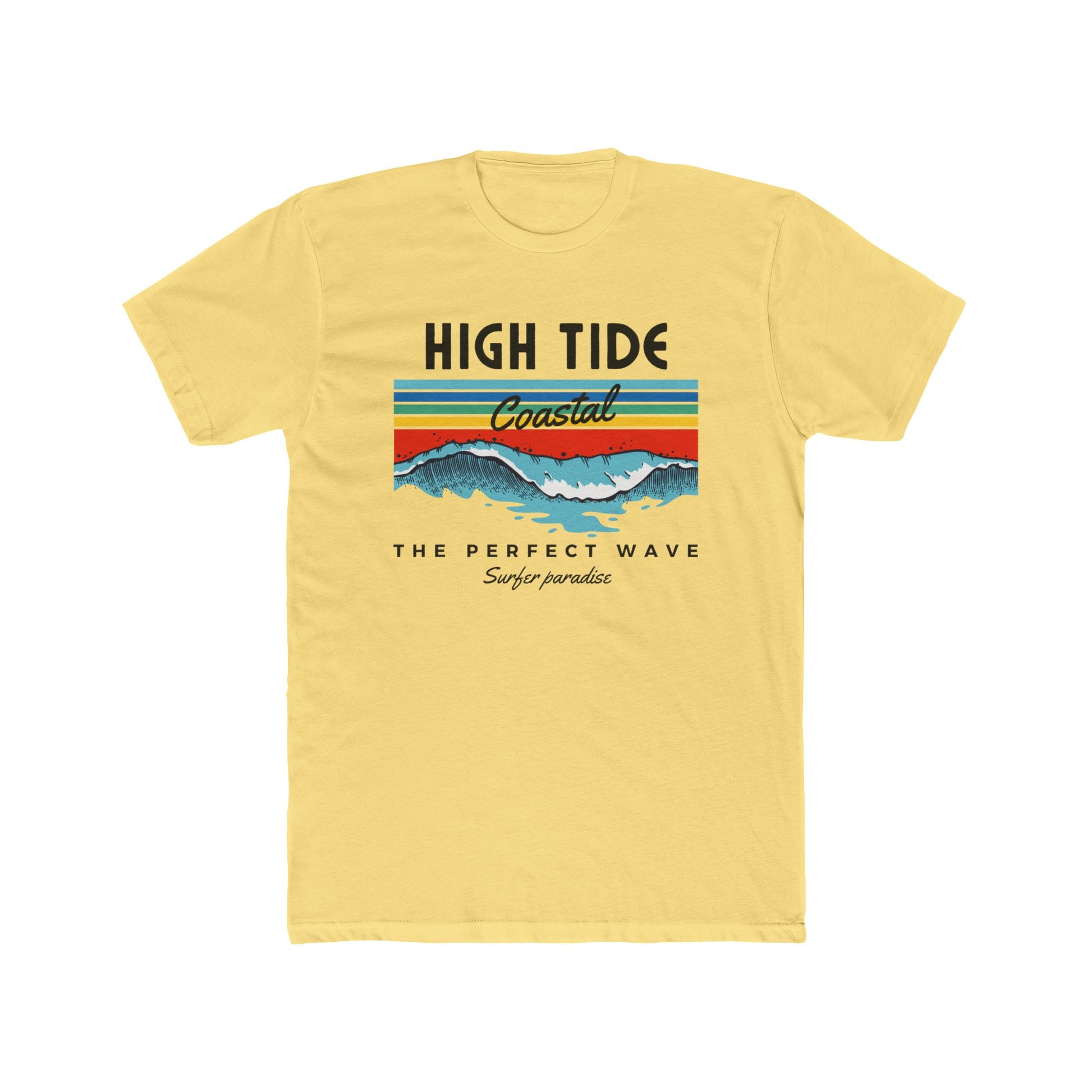 High Tide Coastal Unisex Cotton Crew Tee, Surfing T-Shirt, Beach Wear, Summer Style, Gift for Beach Lovers
