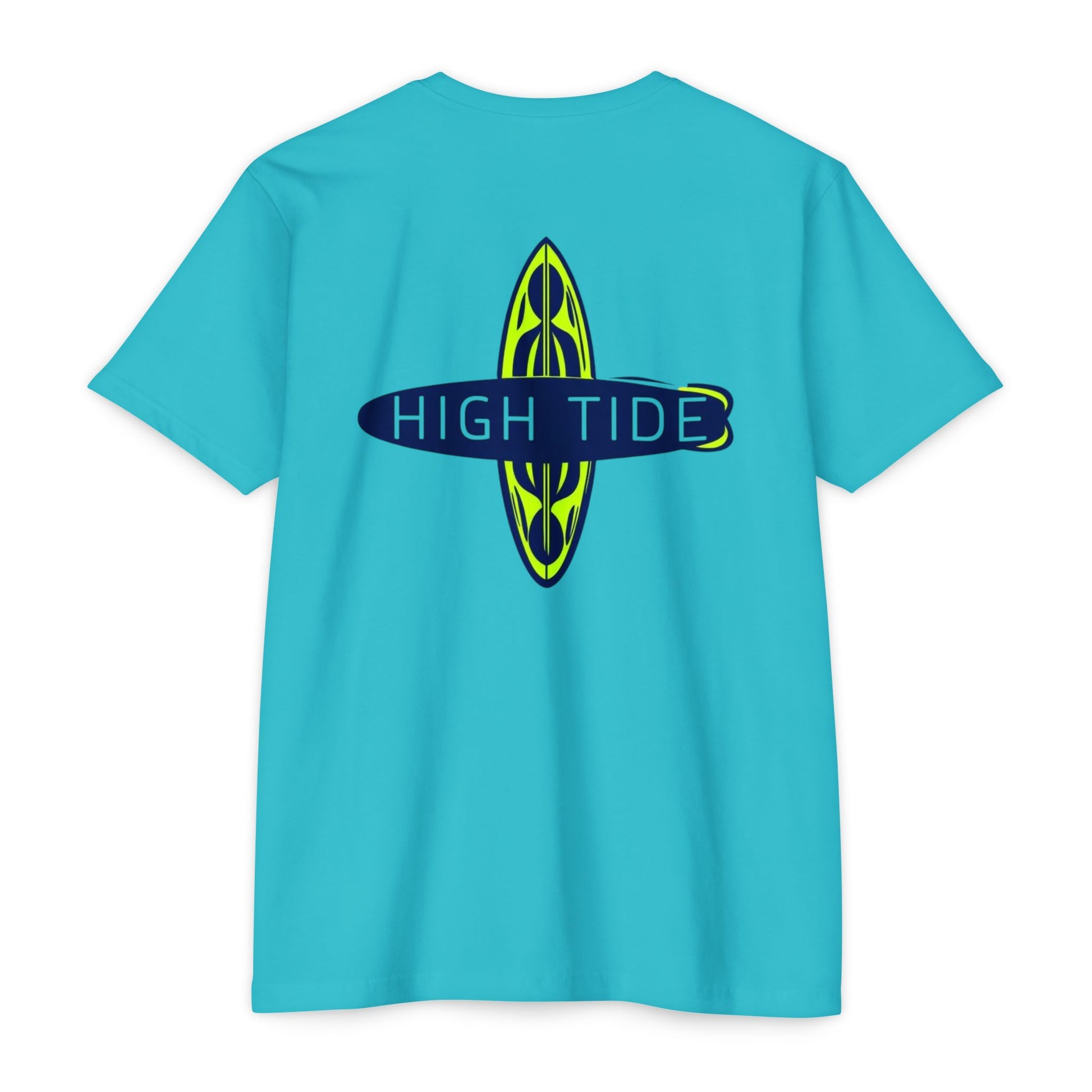 High Tide Unisex CVC Jersey T-shirt, Beachwear, Surfing Shirt, Summer Apparel, Casual Tee, Gift for Surfers