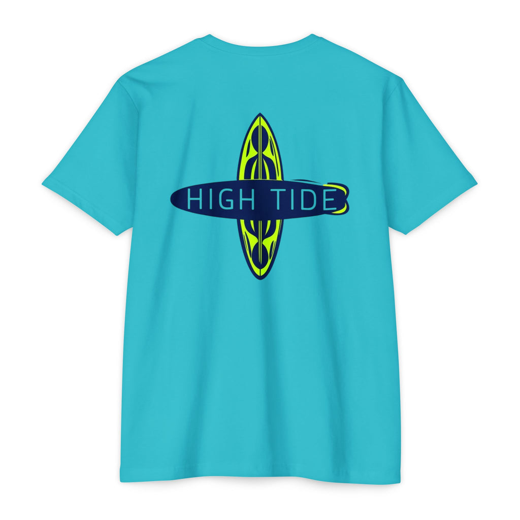 High Tide Unisex CVC Jersey T-shirt, Beachwear, Surfing Shirt, Summer Apparel, Casual Tee, Gift for Surfers