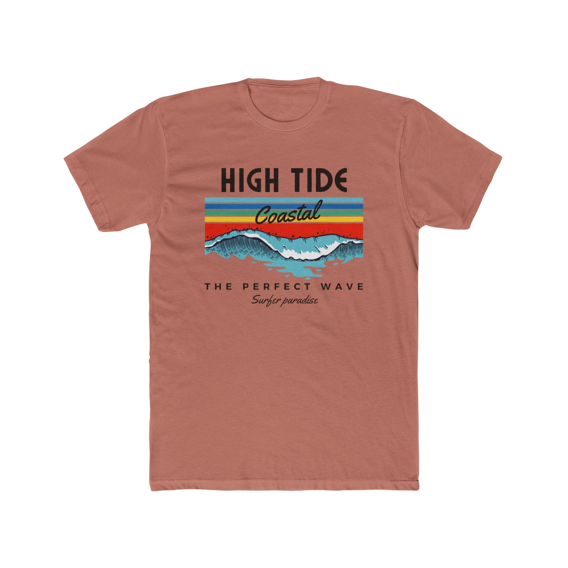 High Tide Coastal Unisex Cotton Crew Tee, Surfing T-Shirt, Beach Wear, Summer Style, Gift for Beach Lovers