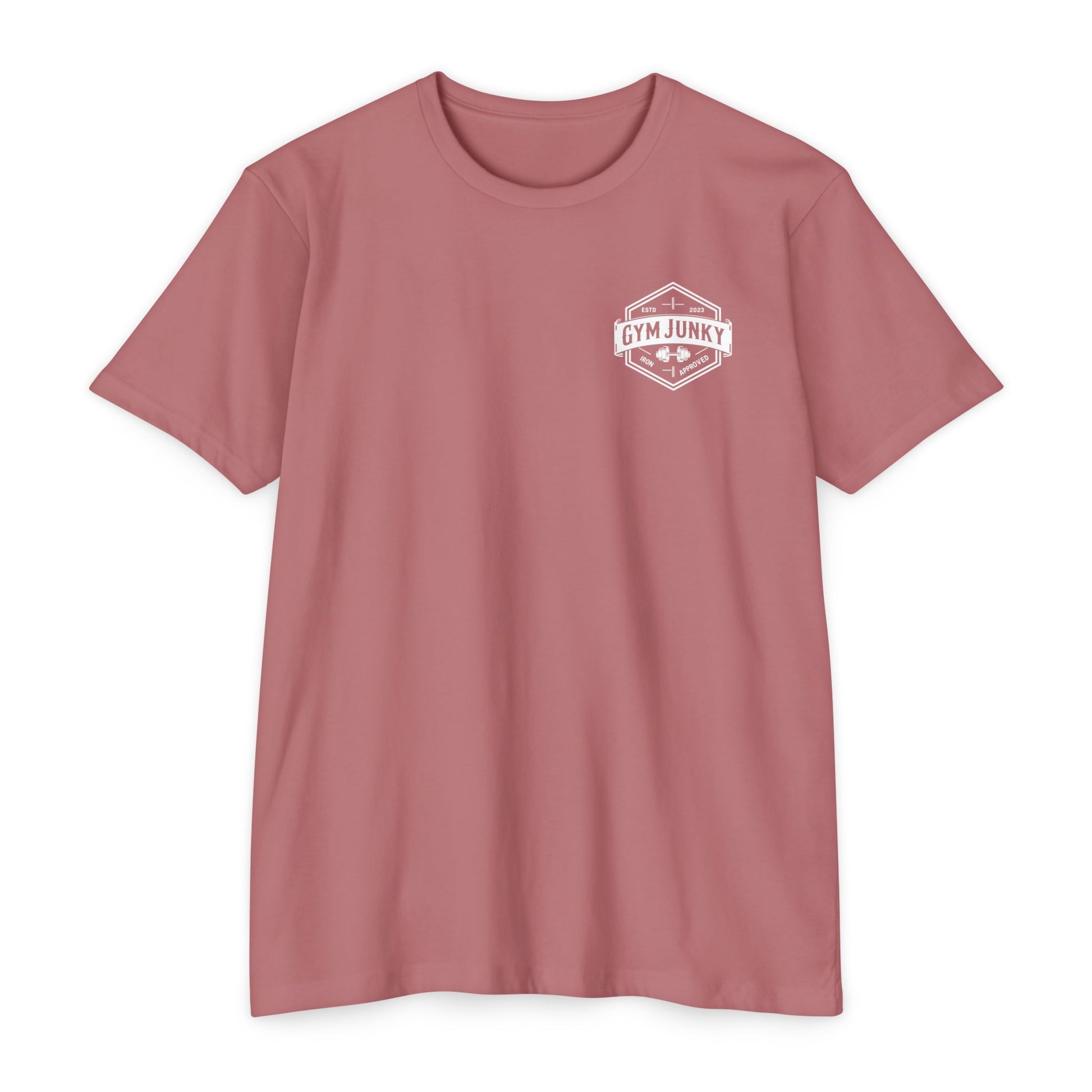 Gym Junky Unisex CVC Jersey T-Shirt | Fitness Apparel, Workout Gift, Gym Lover's Tee, Casual Wear, Motivational Top