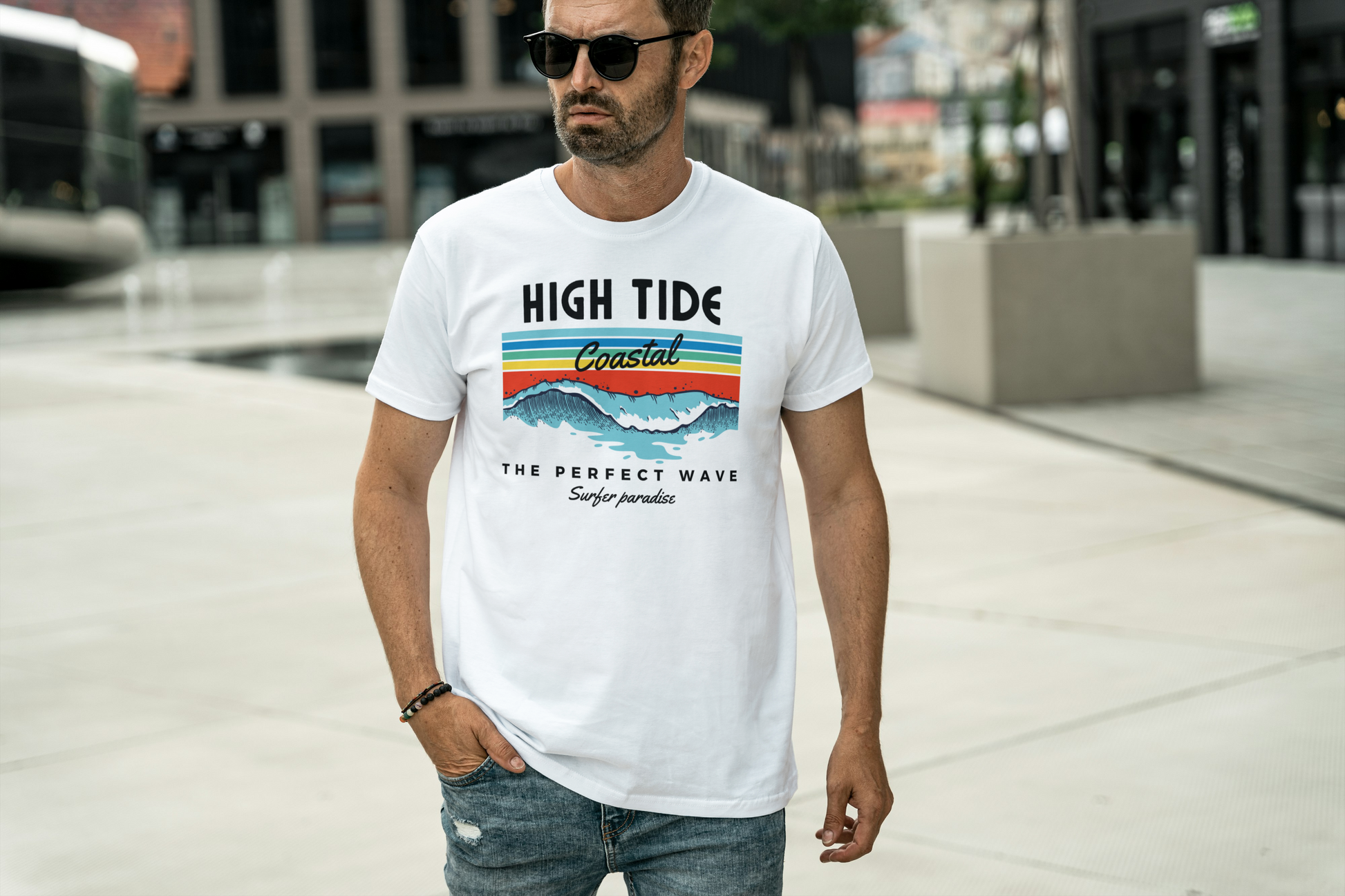 High Tide Coastal Unisex Cotton Crew Tee, Surfing T-Shirt, Beach Wear, Summer Style, Gift for Beach Lovers