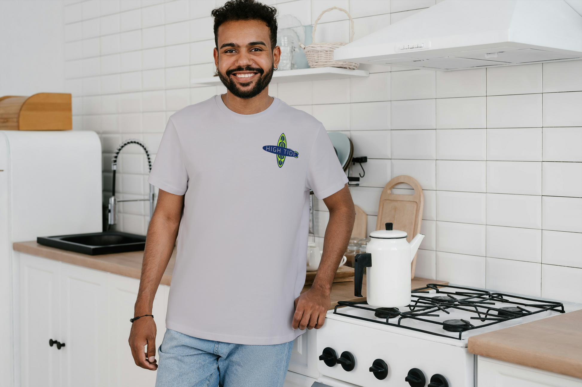 High Tide Unisex CVC Jersey T-shirt, Beachwear, Surfing Shirt, Summer Apparel, Casual Tee, Gift for Surfers