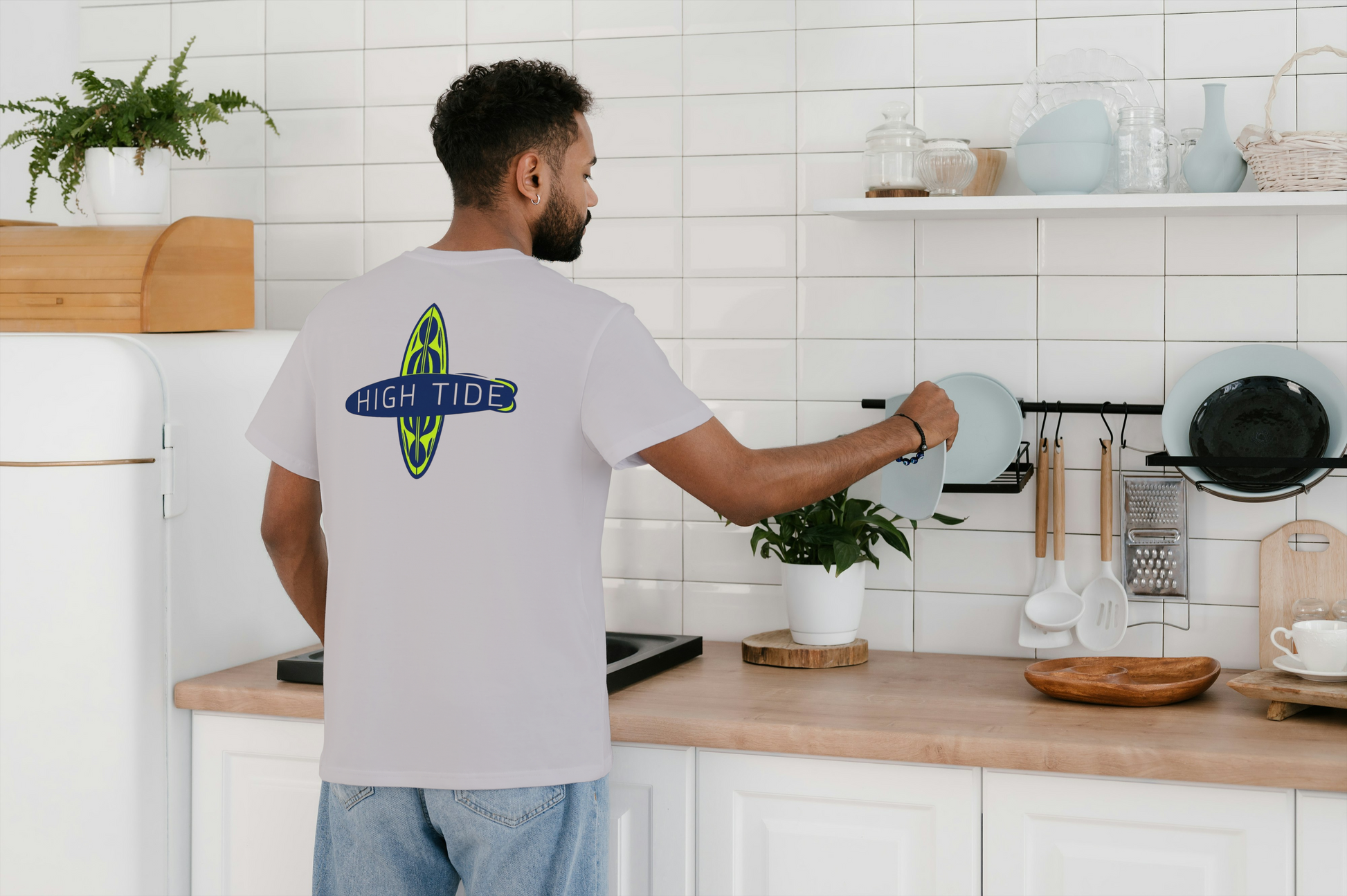 High Tide Unisex CVC Jersey T-shirt, Beachwear, Surfing Shirt, Summer Apparel, Casual Tee, Gift for Surfers