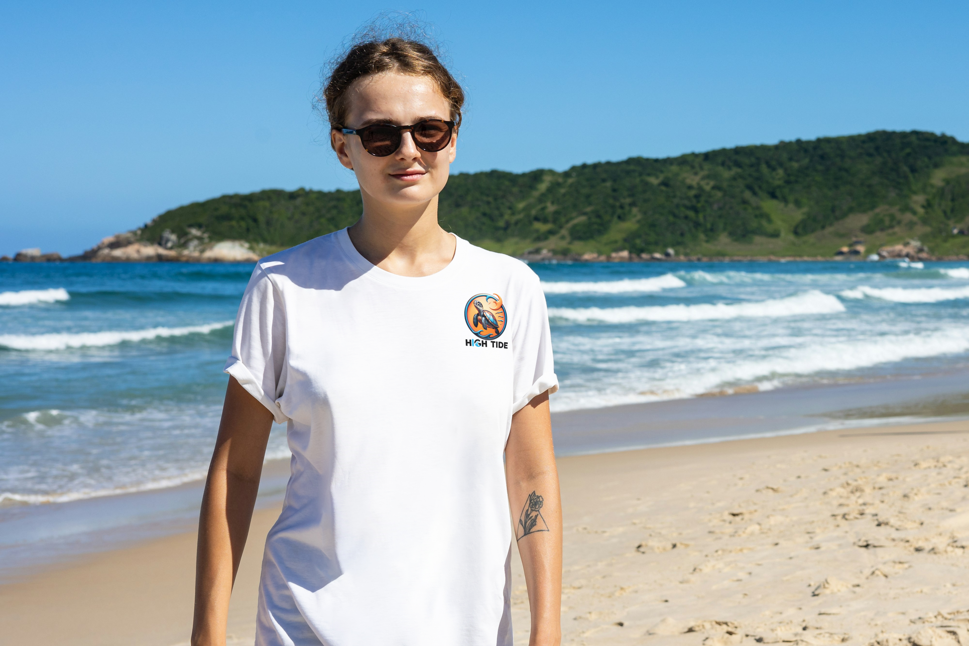 High Tide Sea Turtle T-shirt | Unisex Jersey Tee for Ocean Lovers, Beach Days, Nature Enthusiasts, Summer Casual Wear, Coastal Gifts