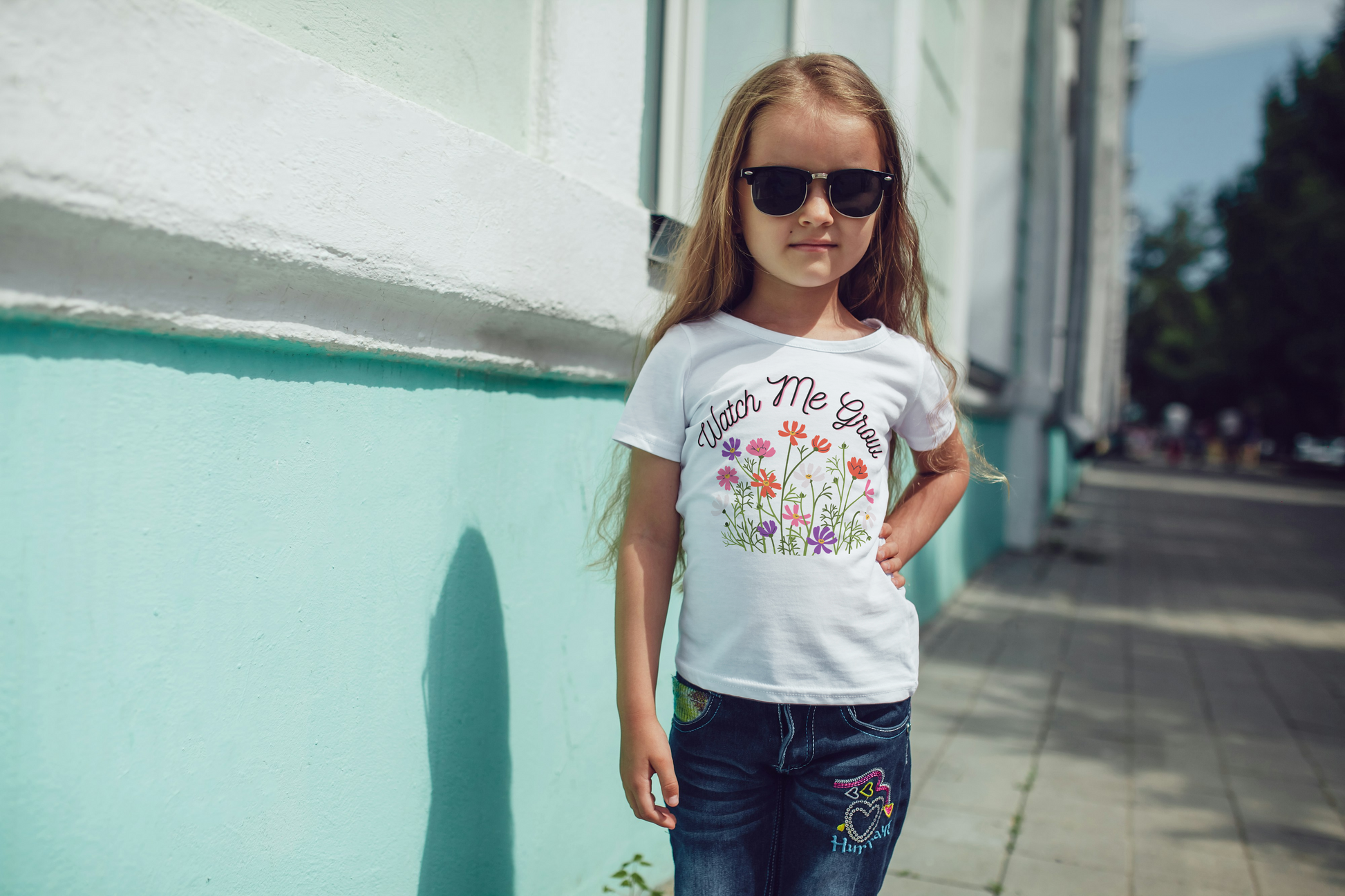 Toddler Short Sleeve Tee - "Watch Me Grow" Floral Children's T-Shirt, Kids Gift, Cute Baby Tee, Spring Outfit, Toddler Apparel