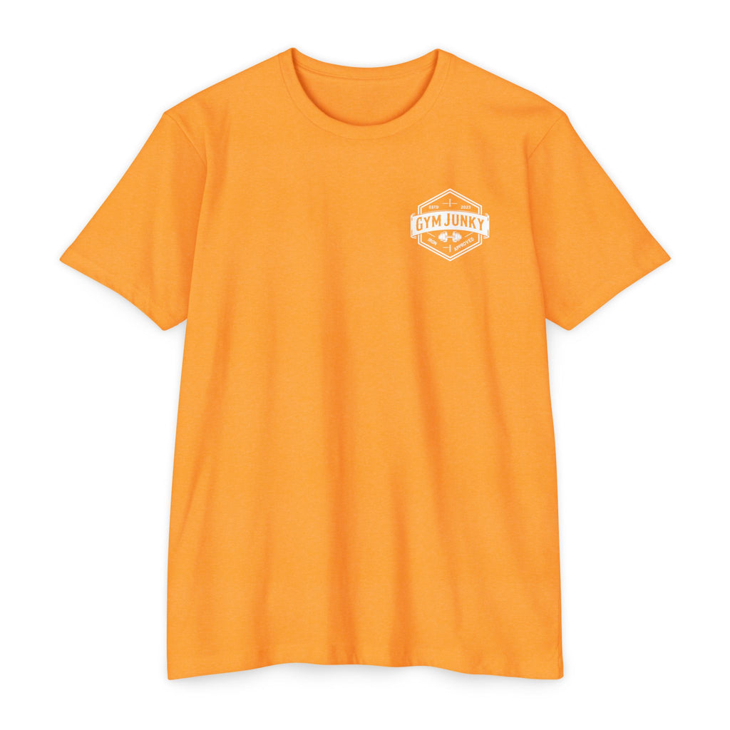Gym Junky Unisex CVC Jersey T-Shirt | Fitness Apparel, Workout Gift, Gym Lover's Tee, Casual Wear, Motivational Top