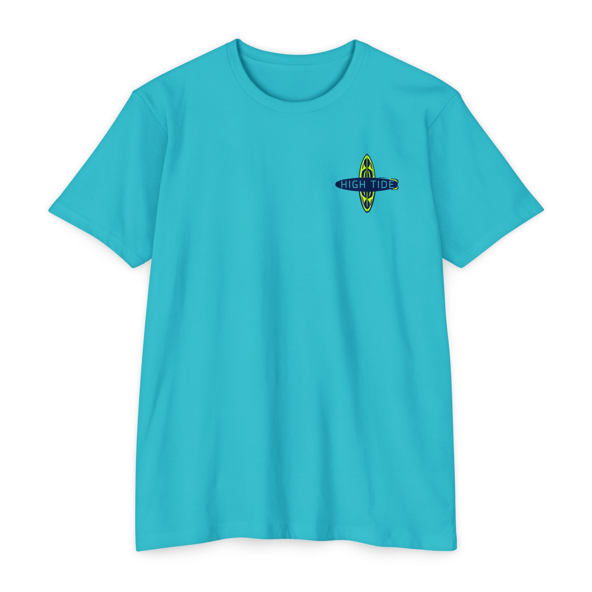 High Tide Unisex CVC Jersey T-shirt, Beachwear, Surfing Shirt, Summer Apparel, Casual Tee, Gift for Surfers