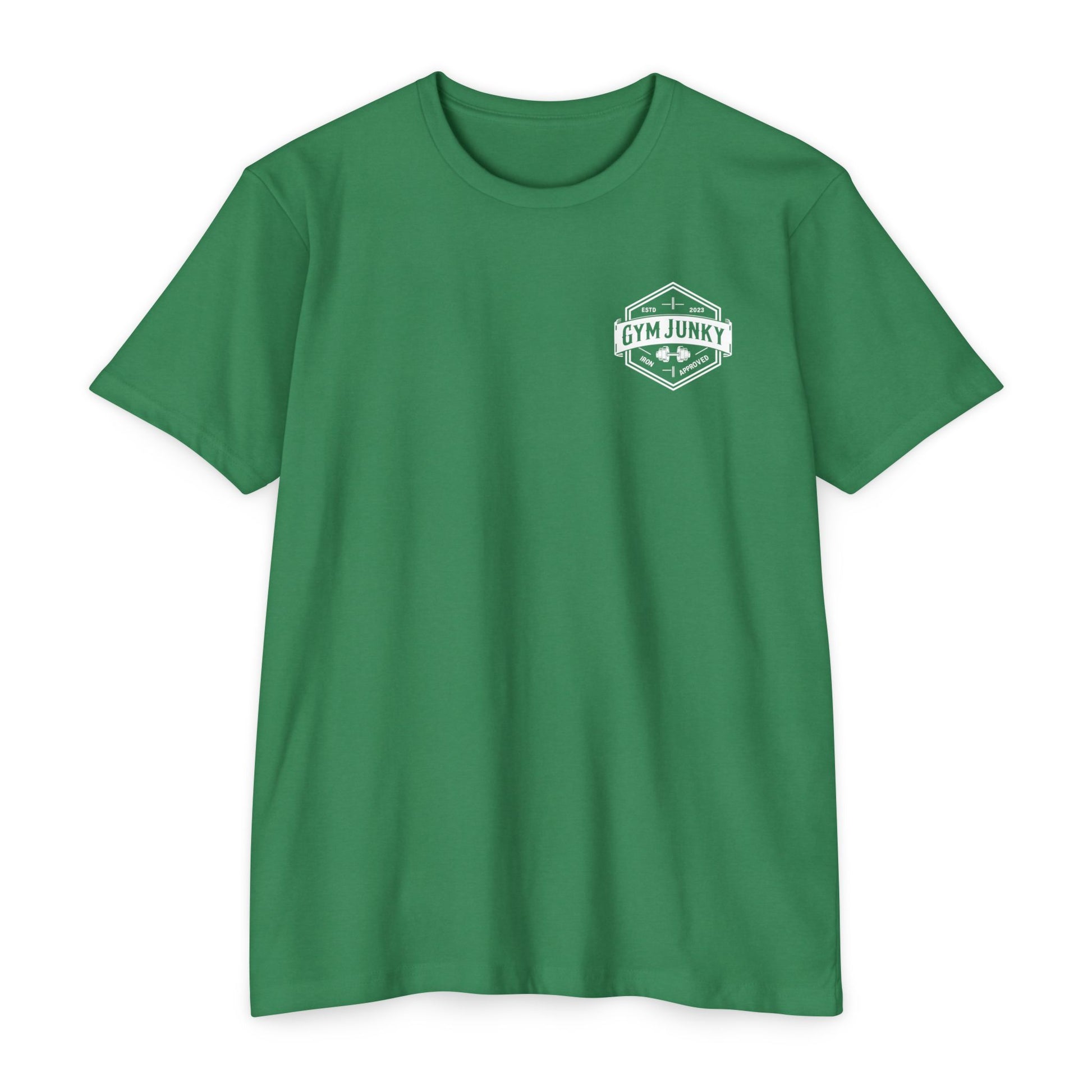 Gym Junky Unisex CVC Jersey T-Shirt | Fitness Apparel, Workout Gift, Gym Lover's Tee, Casual Wear, Motivational Top