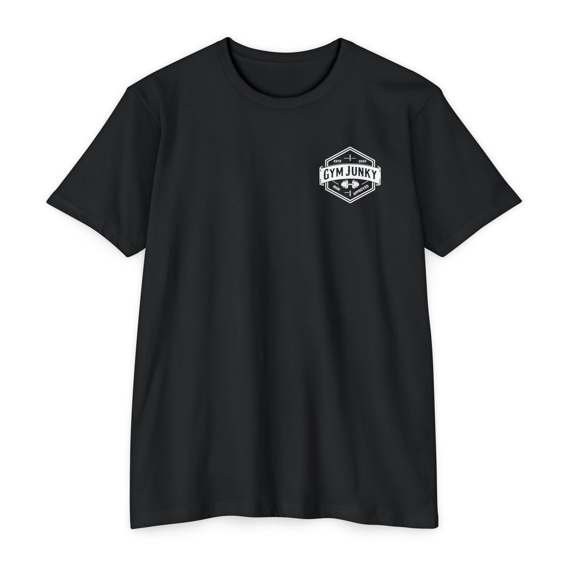 Gym Junky Unisex CVC Jersey T-Shirt | Fitness Apparel, Workout Gift, Gym Lover's Tee, Casual Wear, Motivational Top