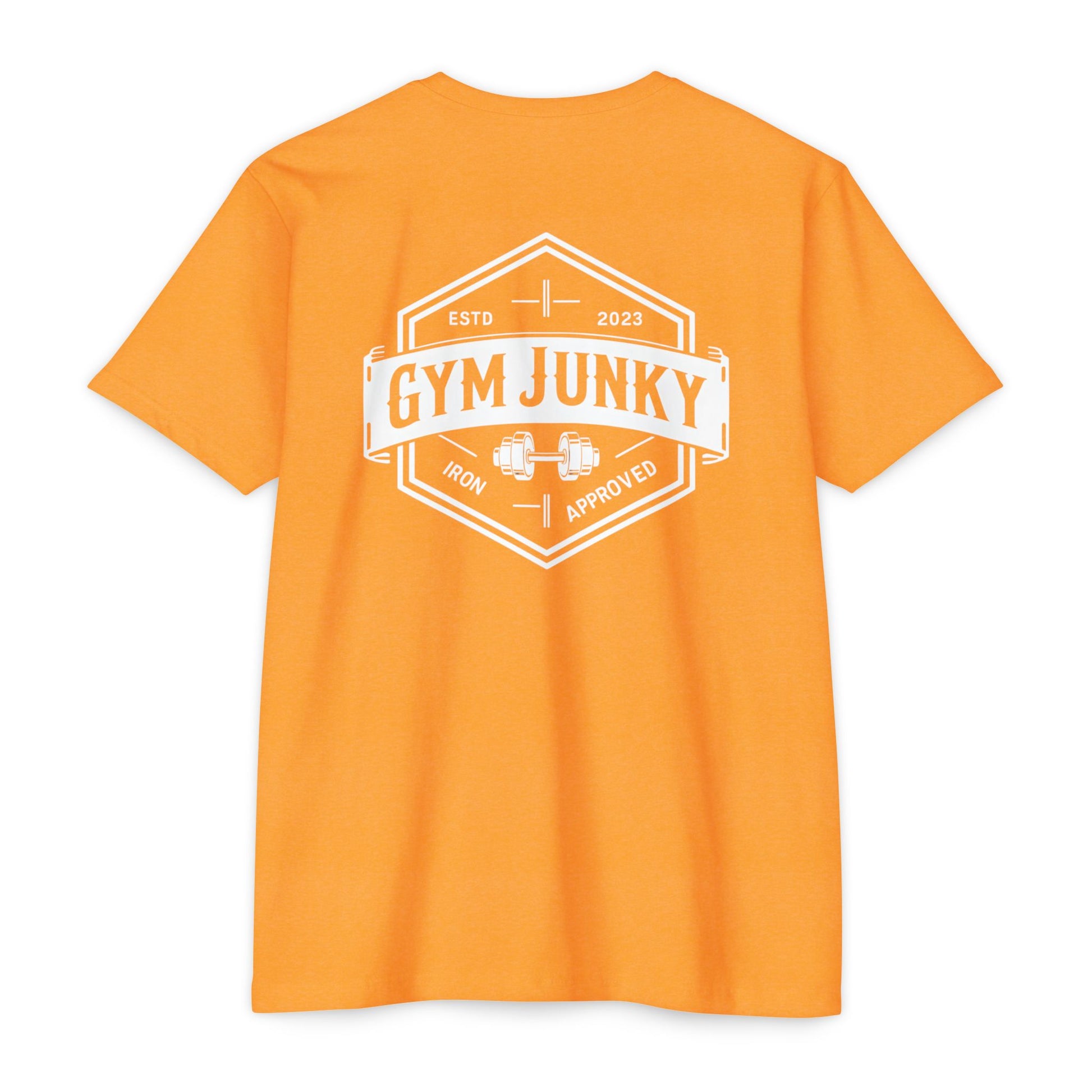 Gym Junky Unisex CVC Jersey T-Shirt | Fitness Apparel, Workout Gift, Gym Lover's Tee, Casual Wear, Motivational Top