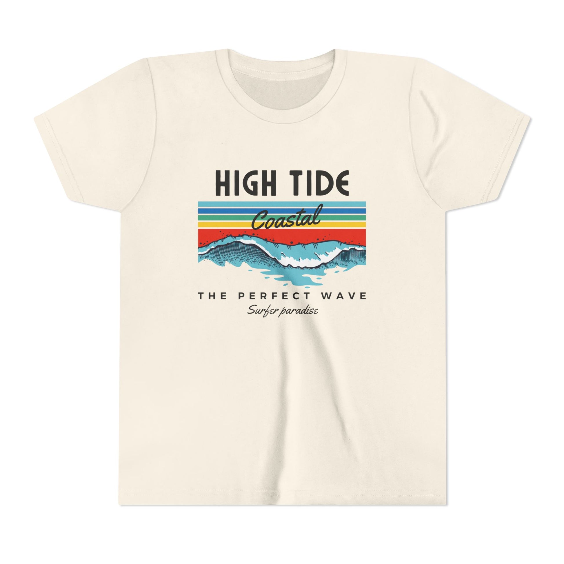 Coastal Wave Youth Tee - High Tide Summer Shirt, Beachwear, Vacation Gift, Surfing Apparel, Ocean Lover Gift