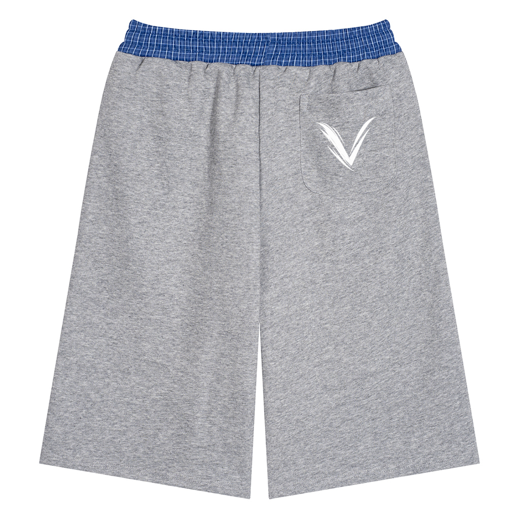 Unisex Plaid Waistband Shorts