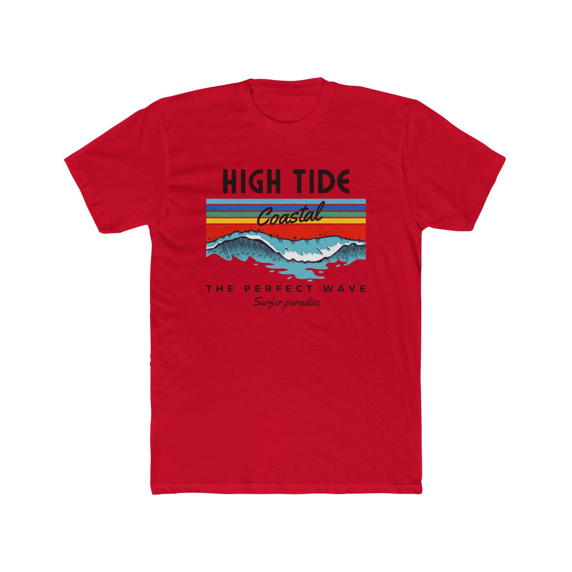 High Tide Coastal Unisex Cotton Crew Tee, Surfing T-Shirt, Beach Wear, Summer Style, Gift for Beach Lovers